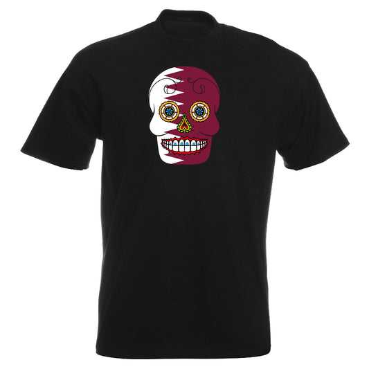 INDIGOS UG - T-Shirt Herren - Katar - Skull - Fussball