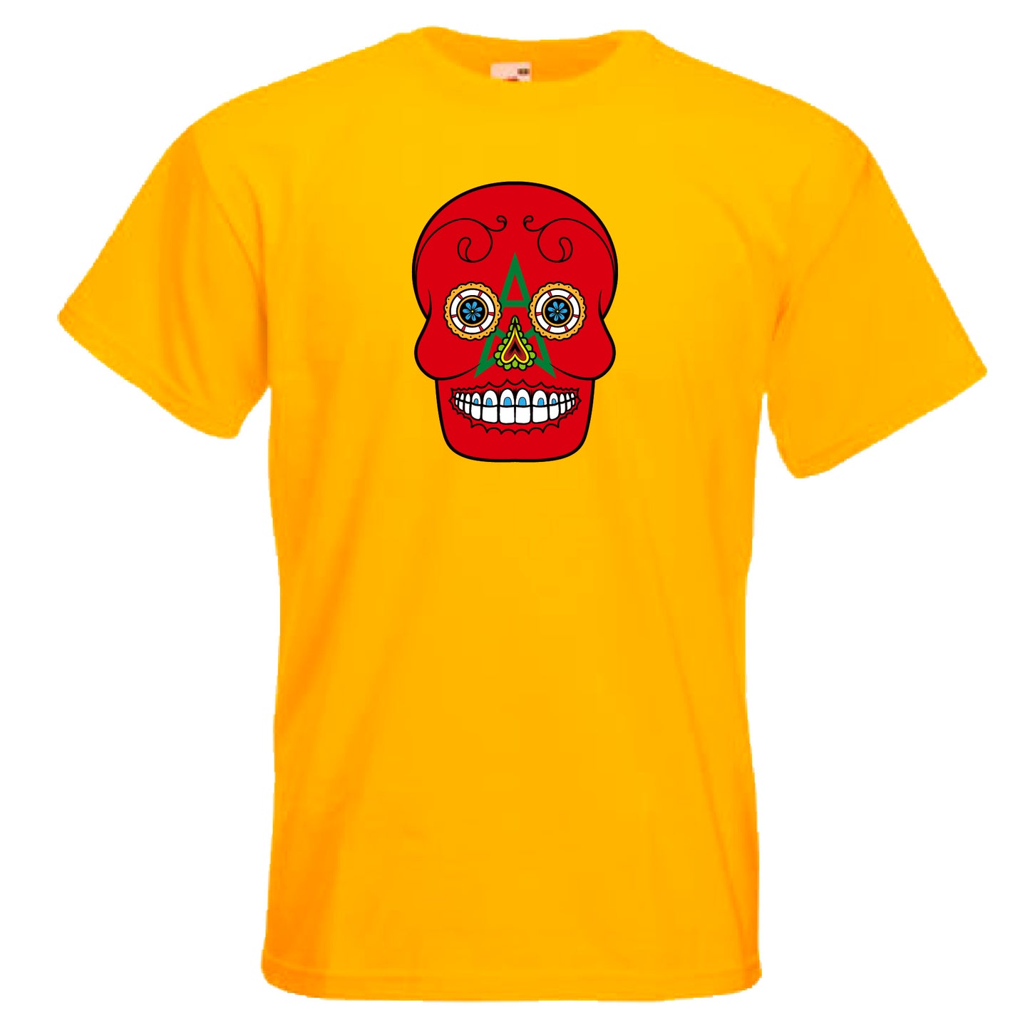 INDIGOS UG - T-Shirt Herren - Marokko - Skull - Fussball