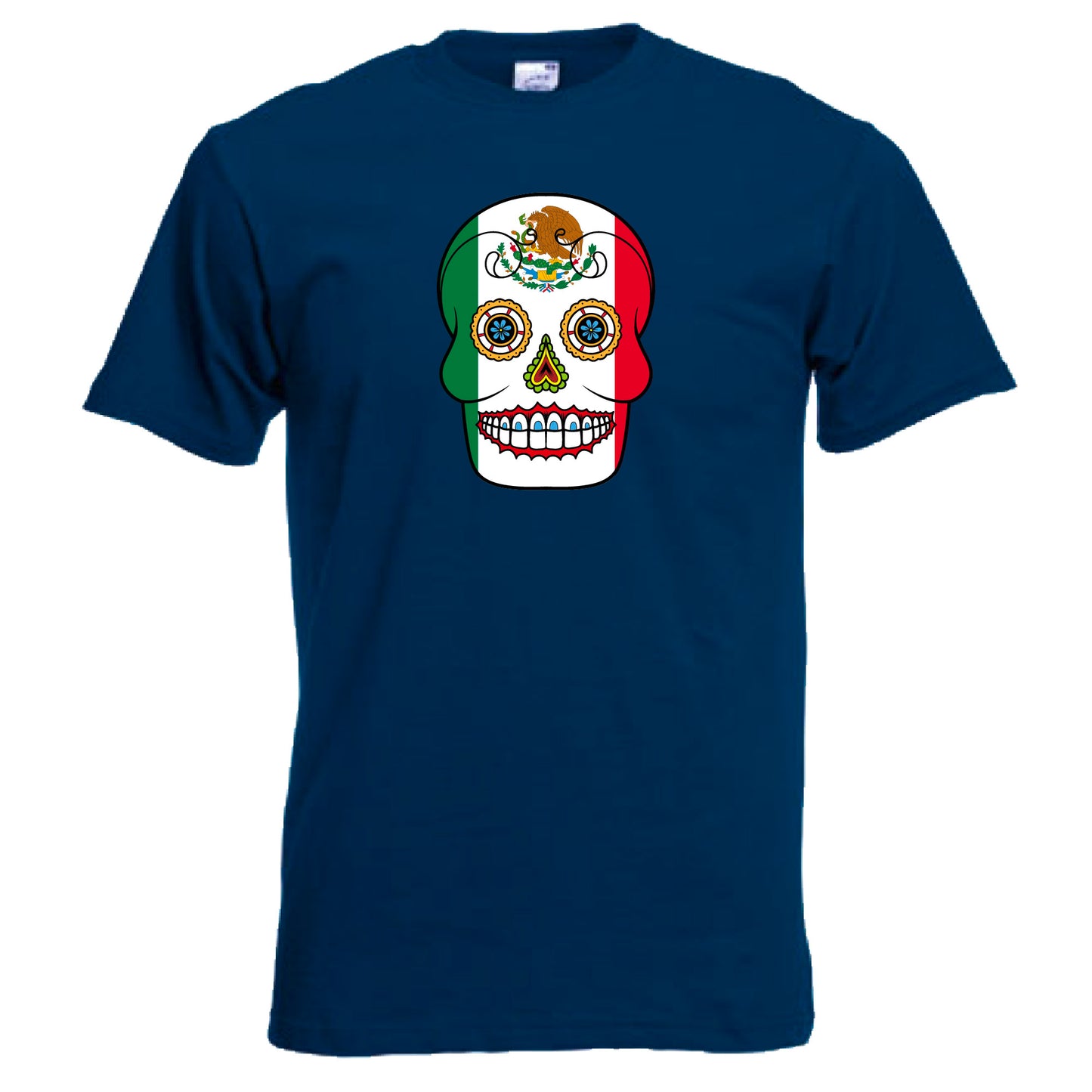 INDIGOS UG - T-Shirt Herren - Mexiko - Skull - Fussball