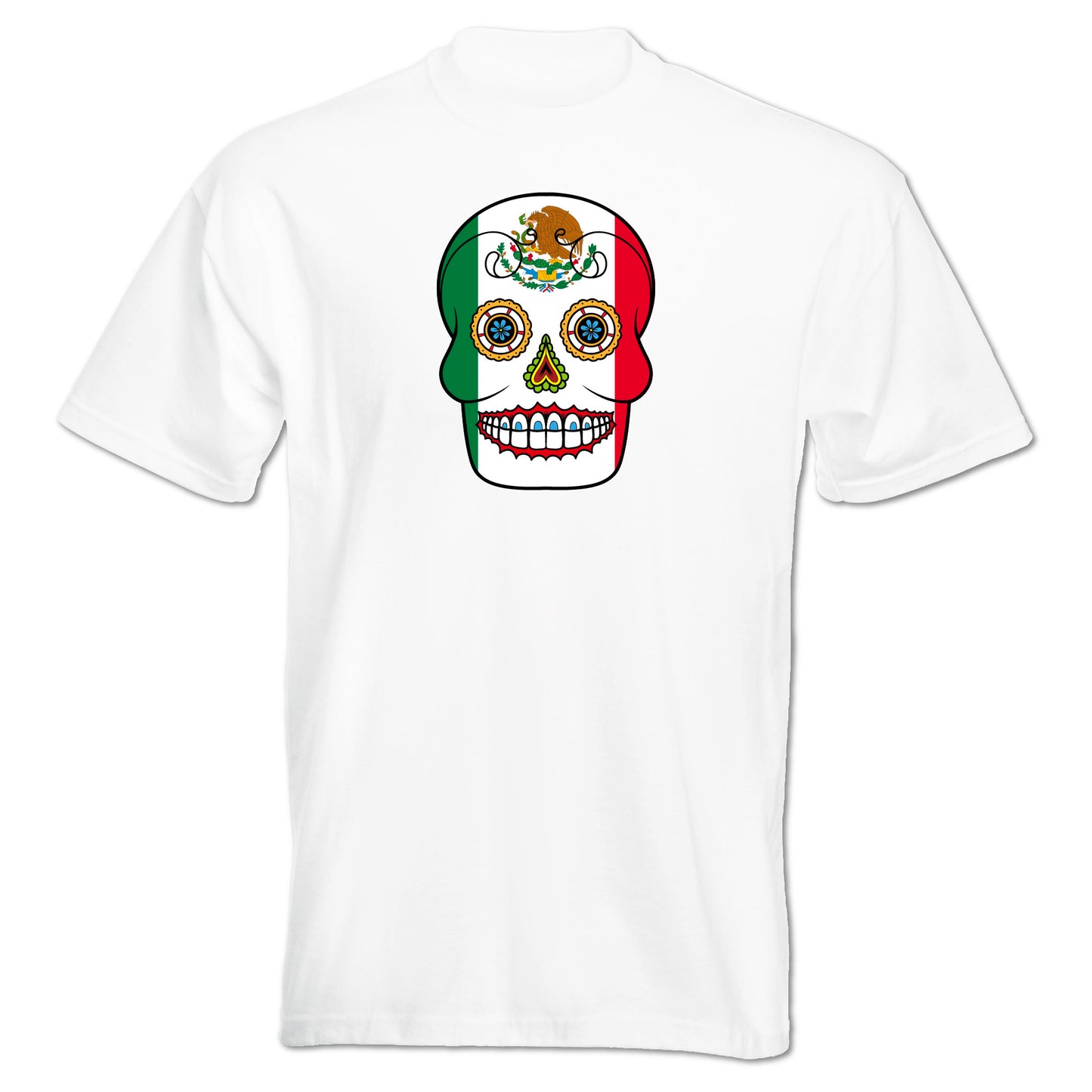 INDIGOS UG - T-Shirt Herren - Mexiko - Skull - Fussball