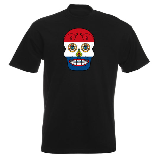 INDIGOS UG - T-Shirt Herren - Niederlande - Skull - Fussball
