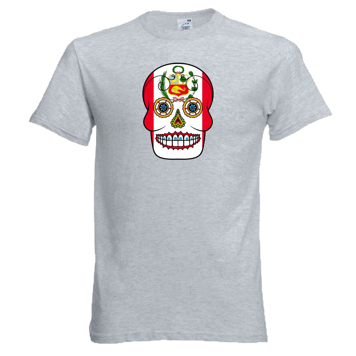 INDIGOS UG - T-Shirt Herren - Peru - Skull - Fussball