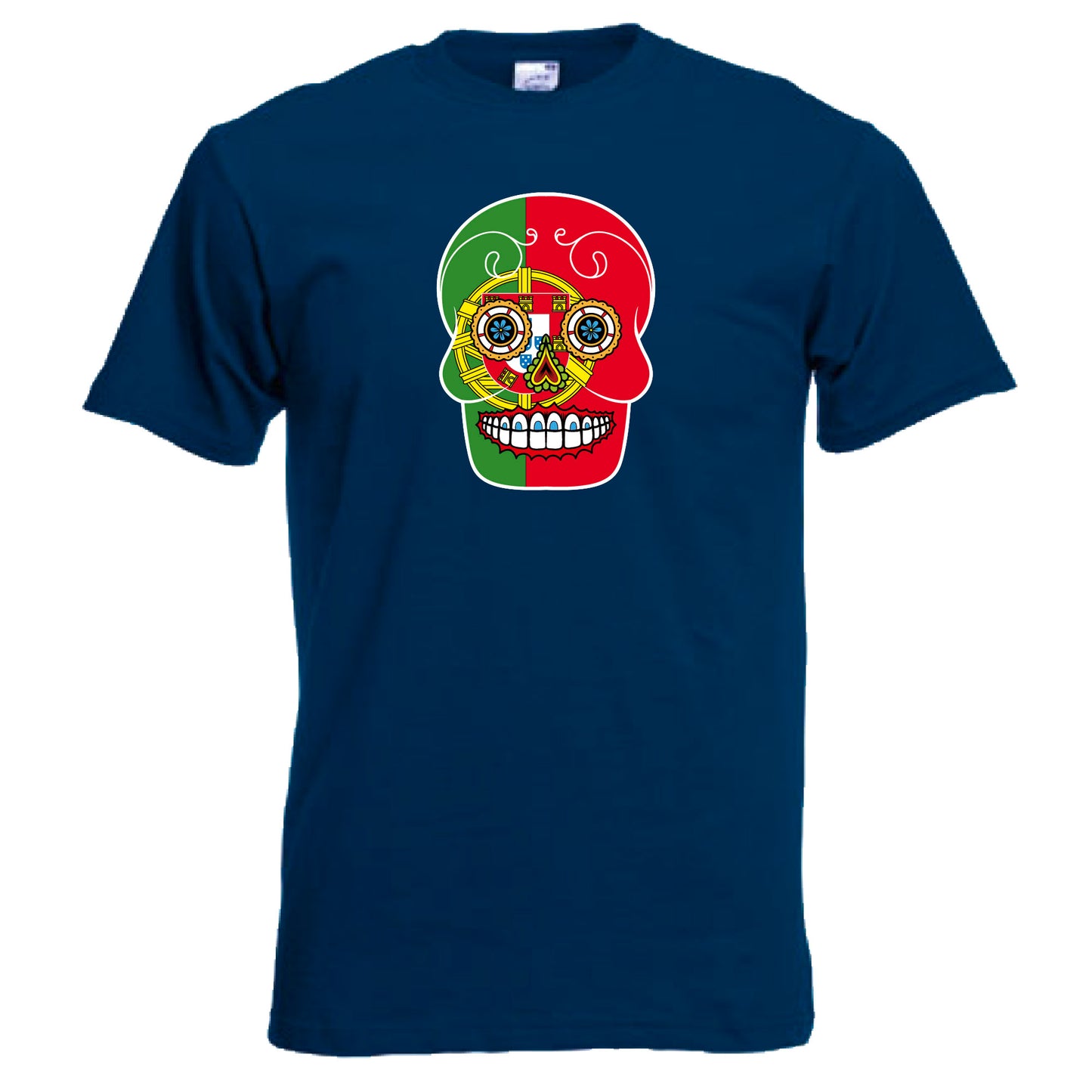 INDIGOS UG - T-Shirt Herren - Portugal - Skull - Fussball