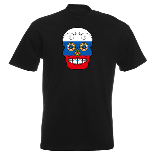 INDIGOS UG - T-Shirt Herren - Russland - Skull - Fussball