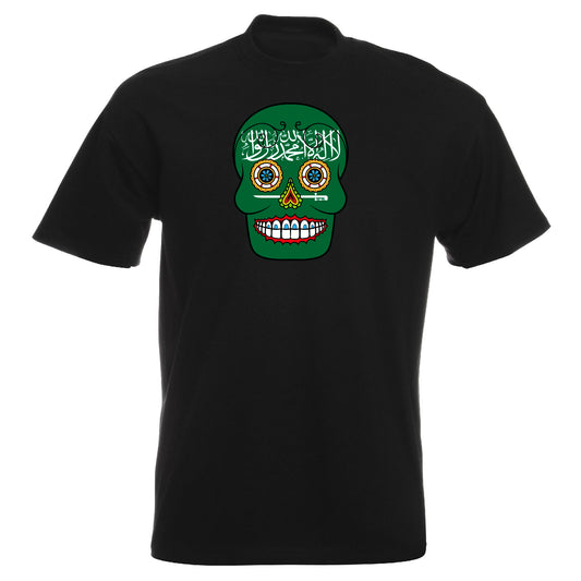 INDIGOS UG - T-Shirt Herren - Saudi-Arabien - Skull - Fussball