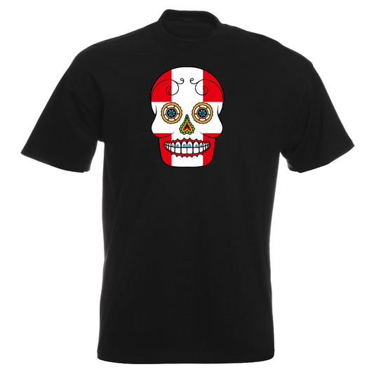 INDIGOS UG - T-Shirt Herren - Schweiz - Skull - Fussball