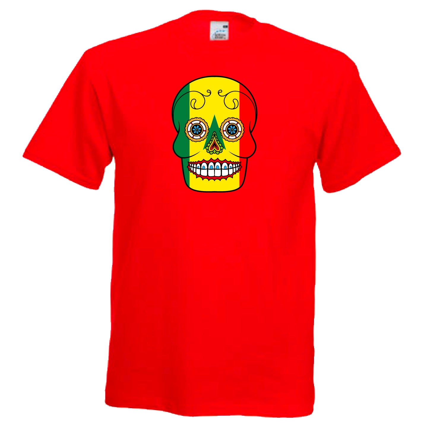 INDIGOS UG - T-Shirt Herren - Senegal - Skull - Fussball