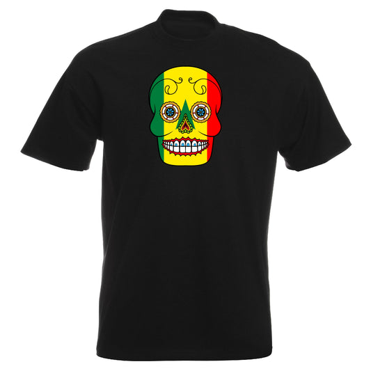 INDIGOS UG - T-Shirt Herren - Senegal - Skull - Fussball
