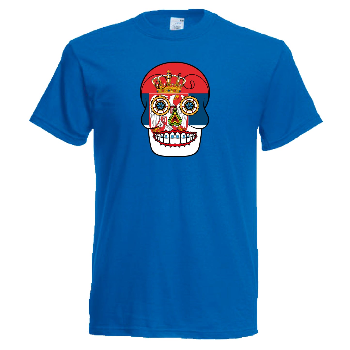 INDIGOS UG - T-Shirt Herren - Serbien - Skull - Fussball