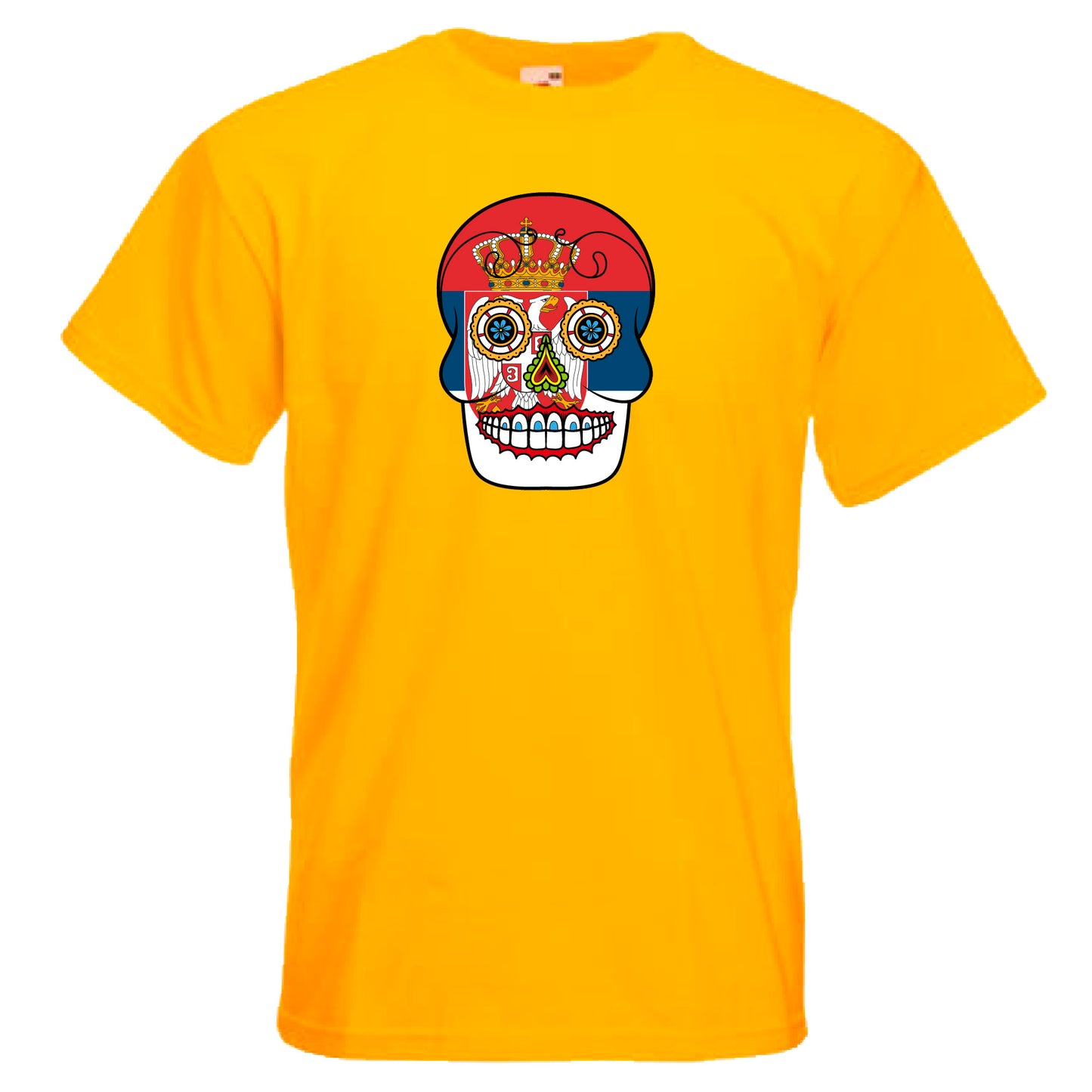 INDIGOS UG - T-Shirt Herren - Serbien - Skull - Fussball