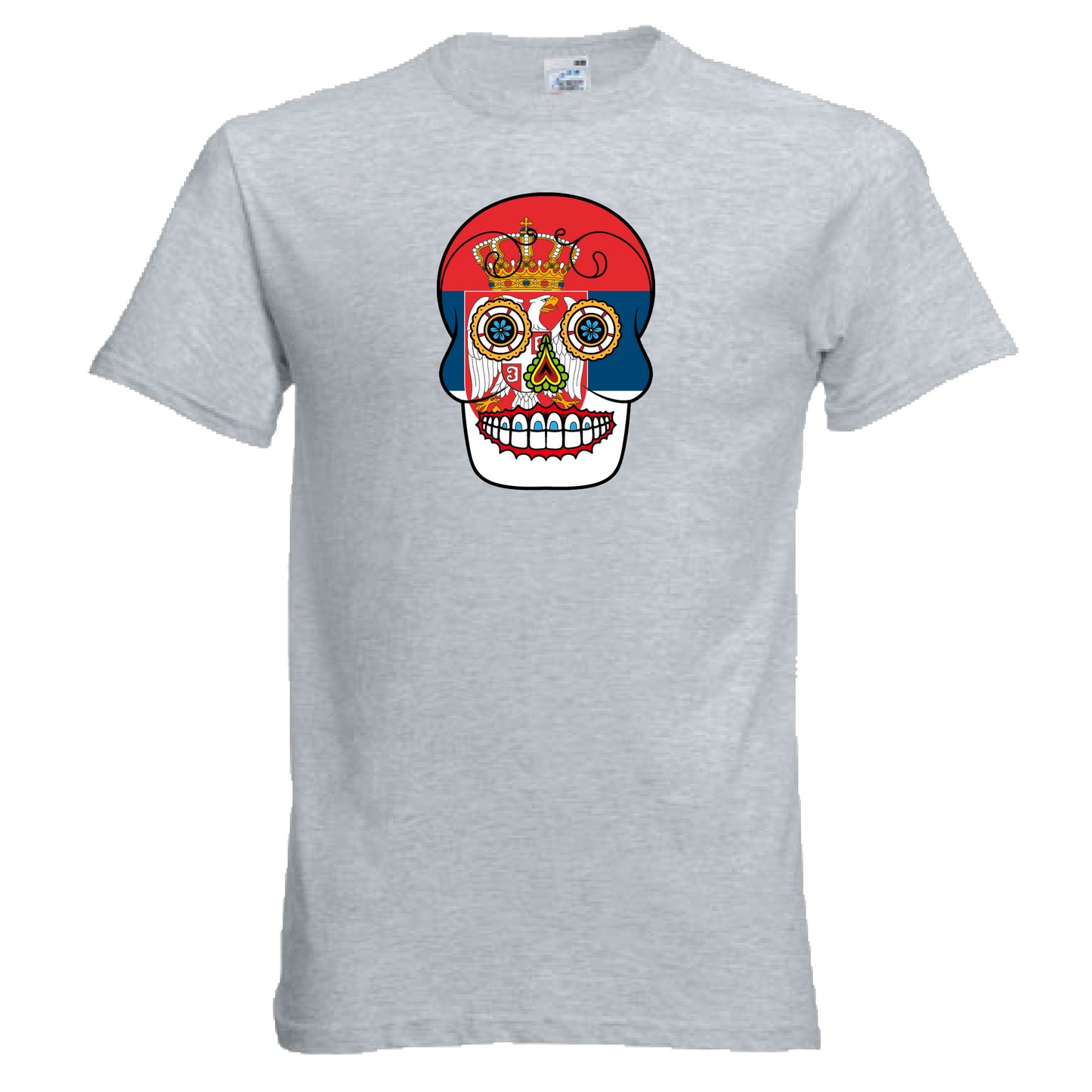 INDIGOS UG - T-Shirt Herren - Serbien - Skull - Fussball