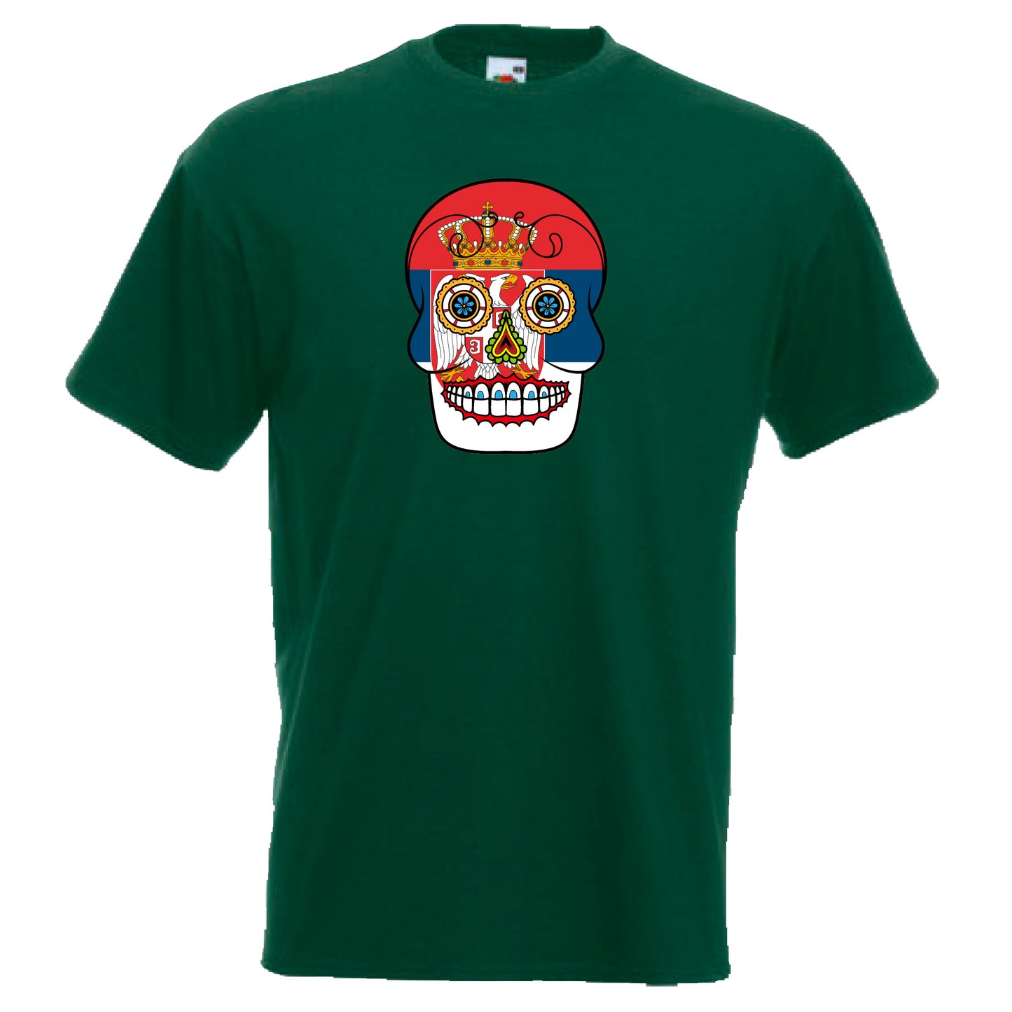 INDIGOS UG - T-Shirt Herren - Serbien - Skull - Fussball