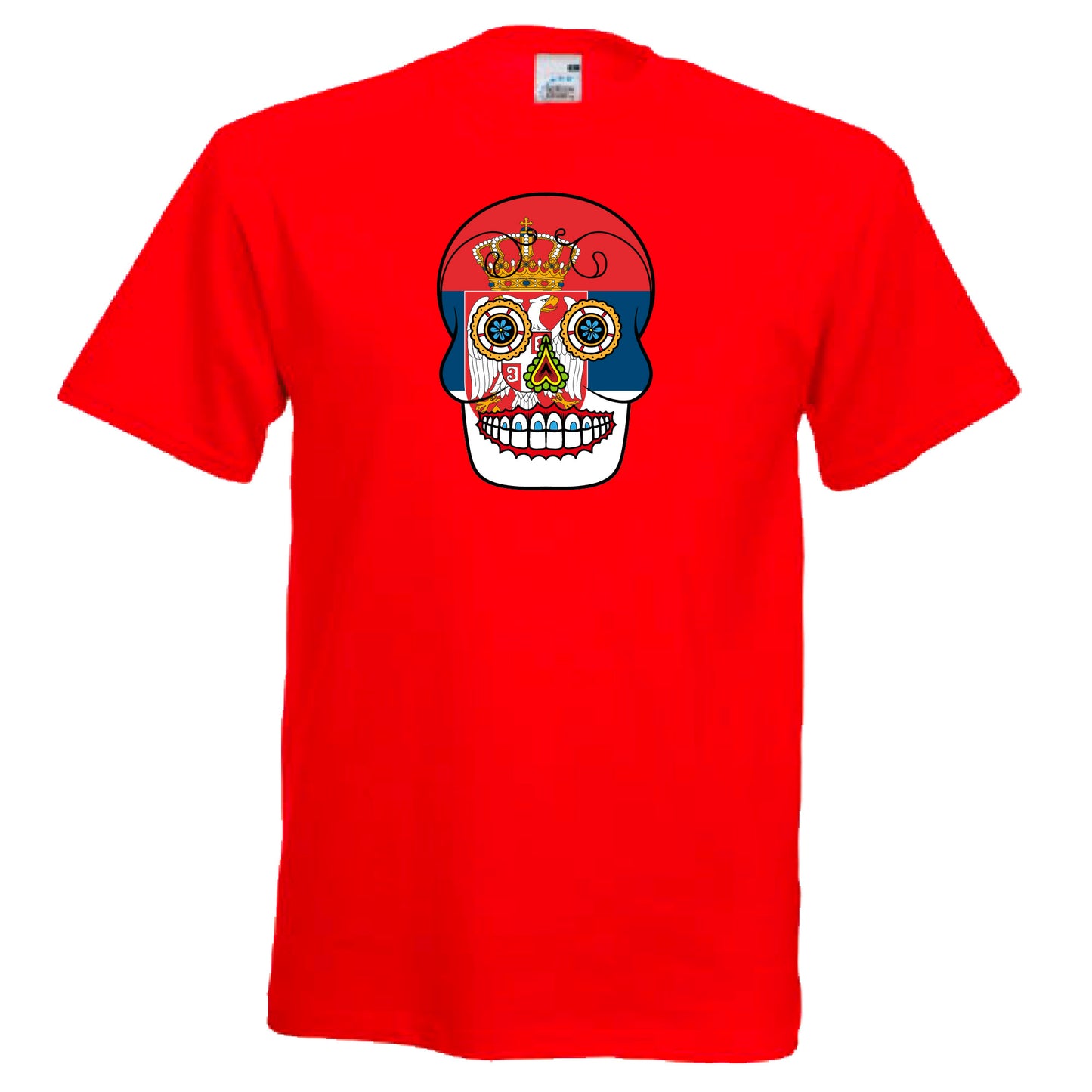 INDIGOS UG - T-Shirt Herren - Serbien - Skull - Fussball