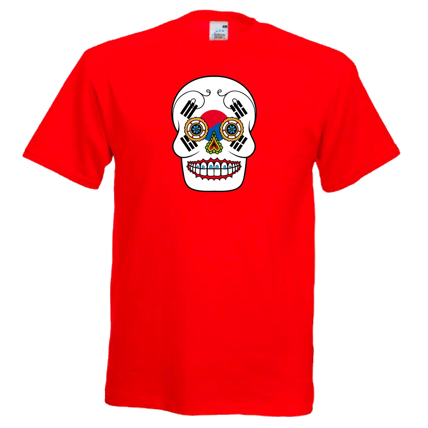 INDIGOS UG - T-Shirt Herren - Südkorea - Skull - Fussball