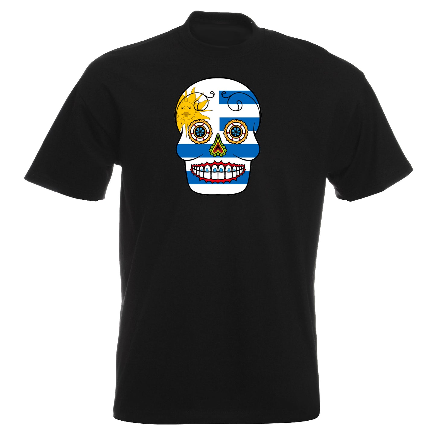 INDIGOS UG - T-Shirt Herren - Uruguay - Skull - Fussball