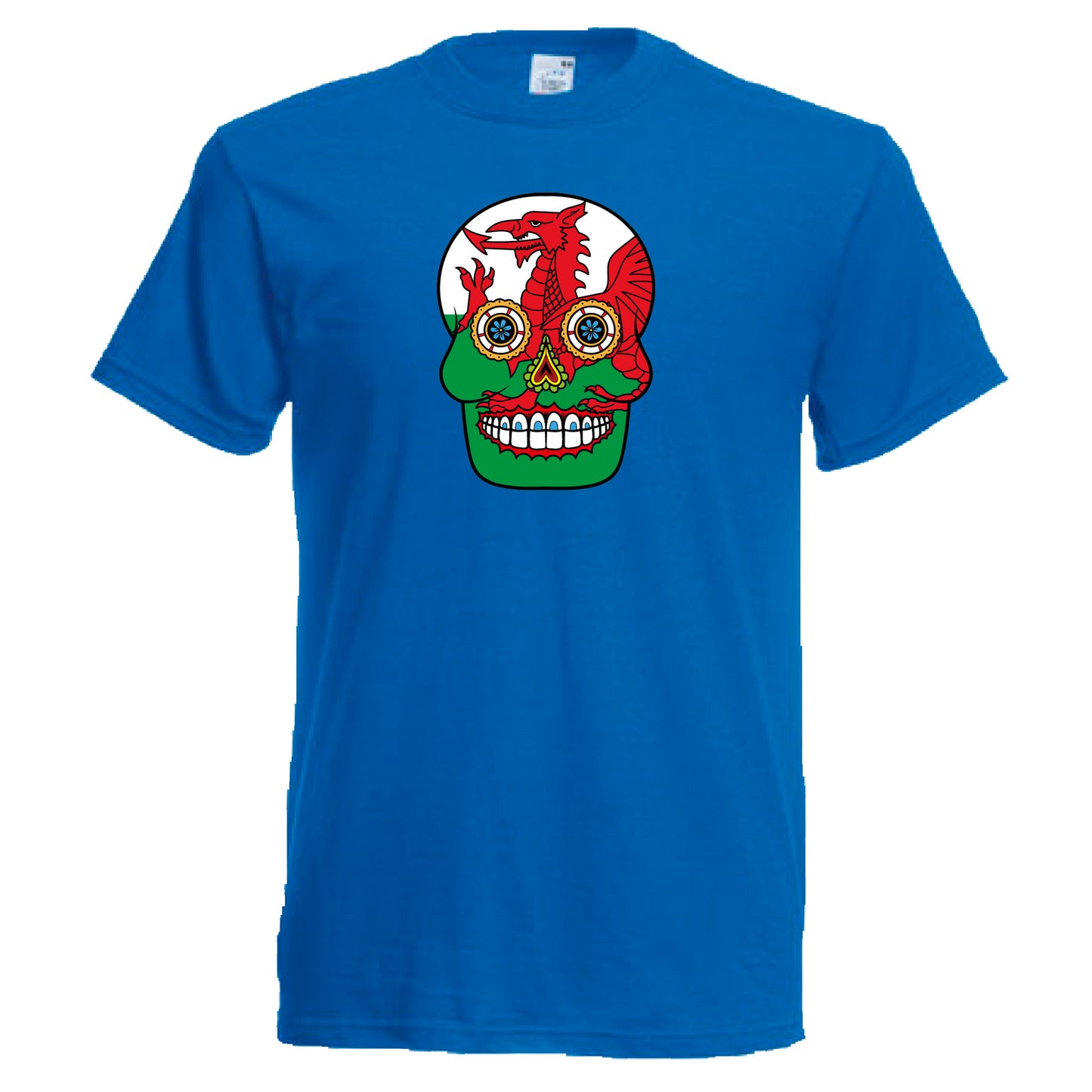 INDIGOS UG - T-Shirt Herren - Wales - Skull - Fussball