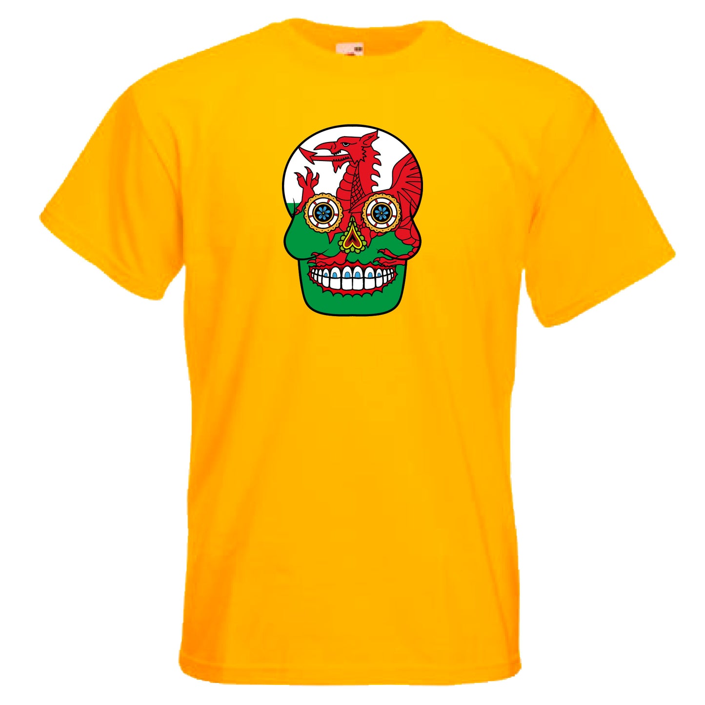 INDIGOS UG - T-Shirt Herren - Wales - Skull - Fussball