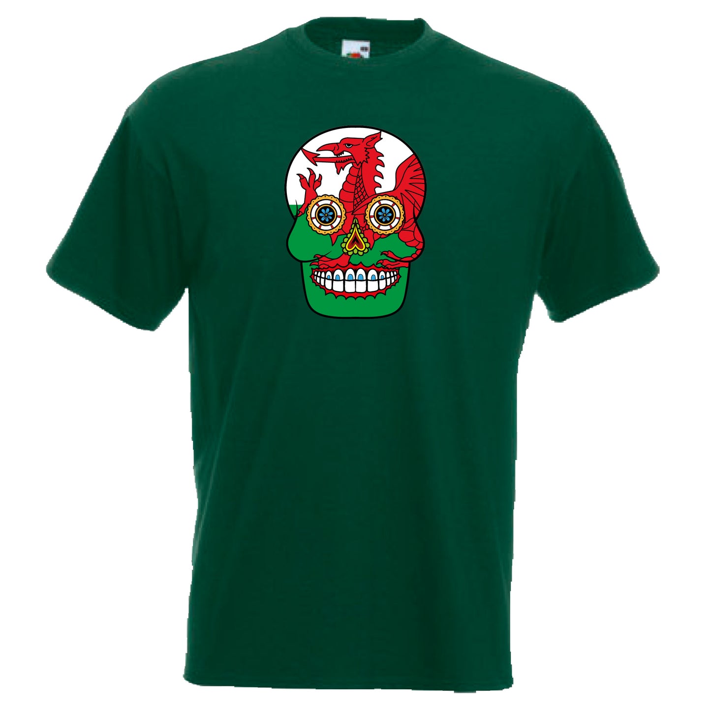 INDIGOS UG - T-Shirt Herren - Wales - Skull - Fussball