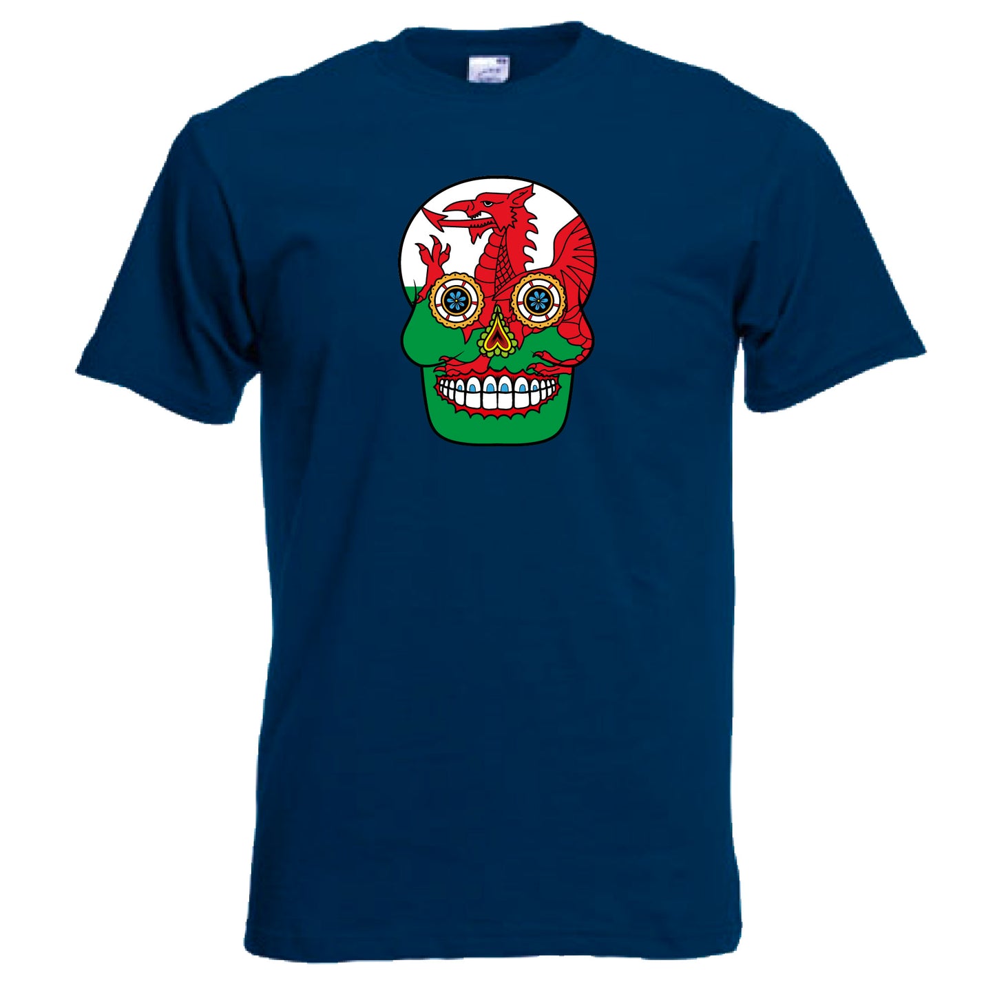 INDIGOS UG - T-Shirt Herren - Wales - Skull - Fussball