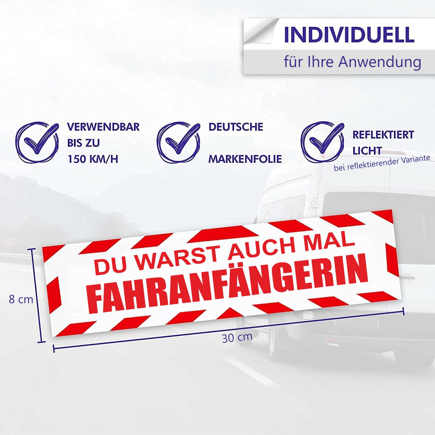 INDIGOS UG - Magnetschild "FAHRANFÄNGERIN" genderkonform - Magnetfolie