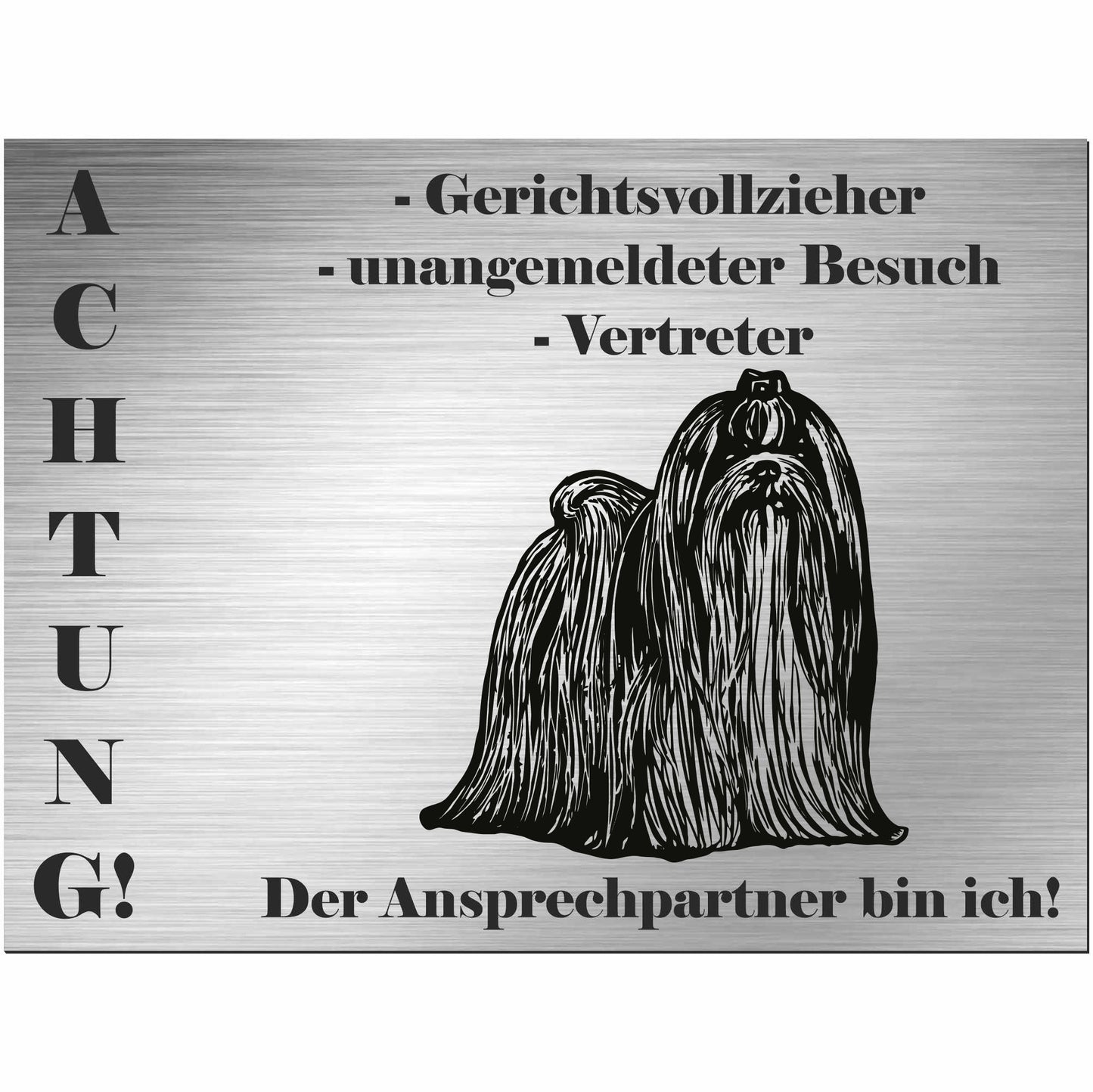 Malteser - Schild bedruckt - Alu-Dibond Edelstahl Look