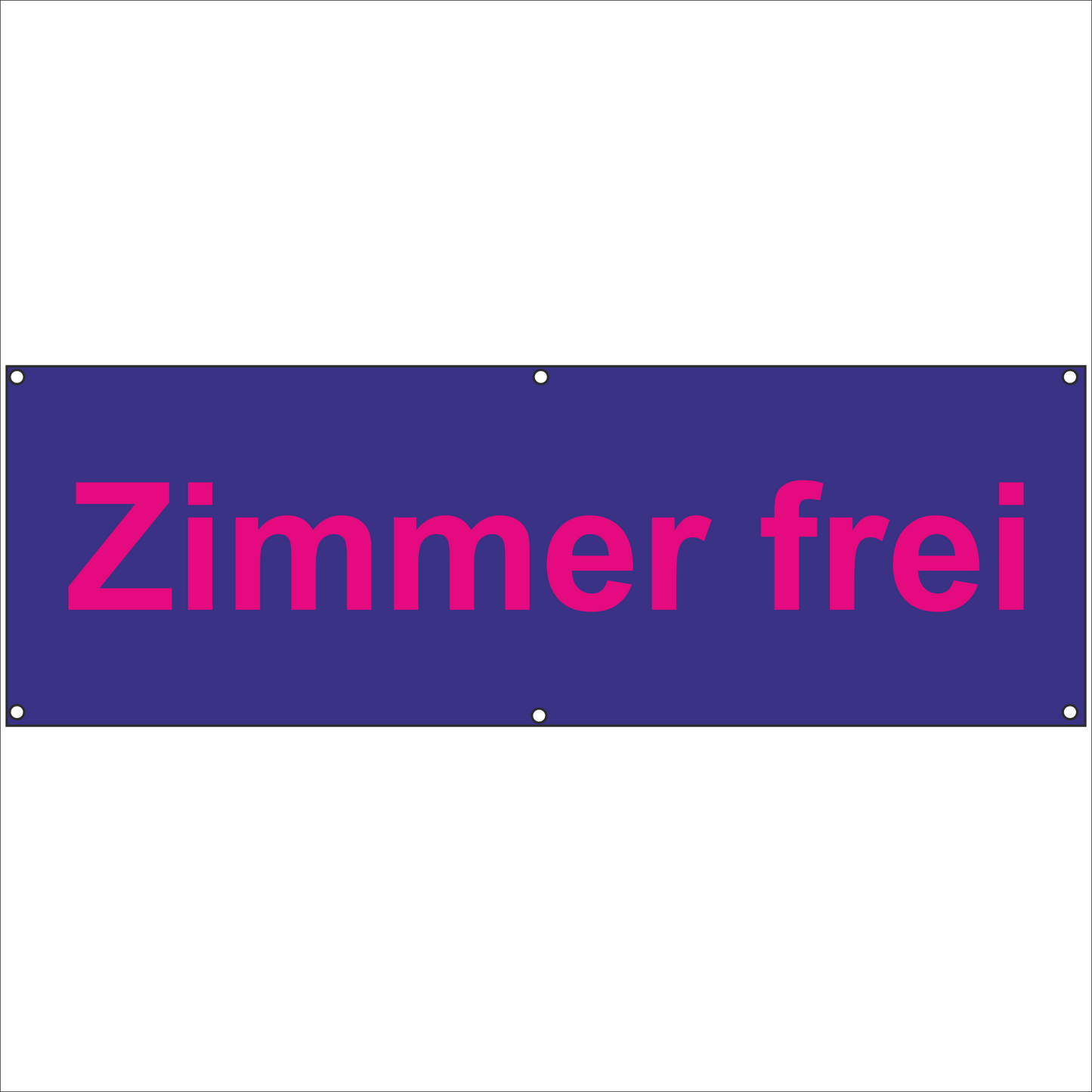 Werbeplane - Gerüstplane - p06 - Zimmer frei - NEU - Plane für Baustelle- Garten- Zaun oder Veranstaltung