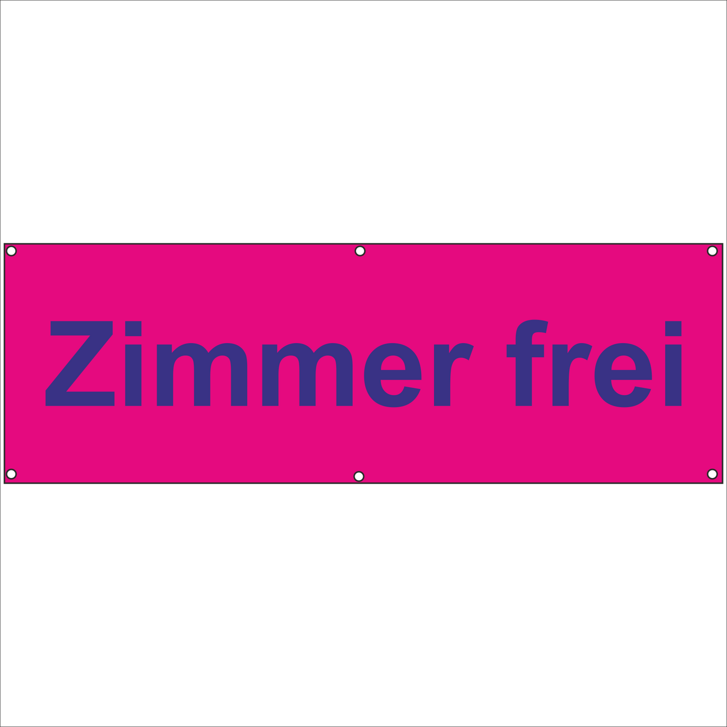 Werbeplane - Gerüstplane - p06 - Zimmer frei - NEU - Plane für Baustelle- Garten- Zaun oder Veranstaltung