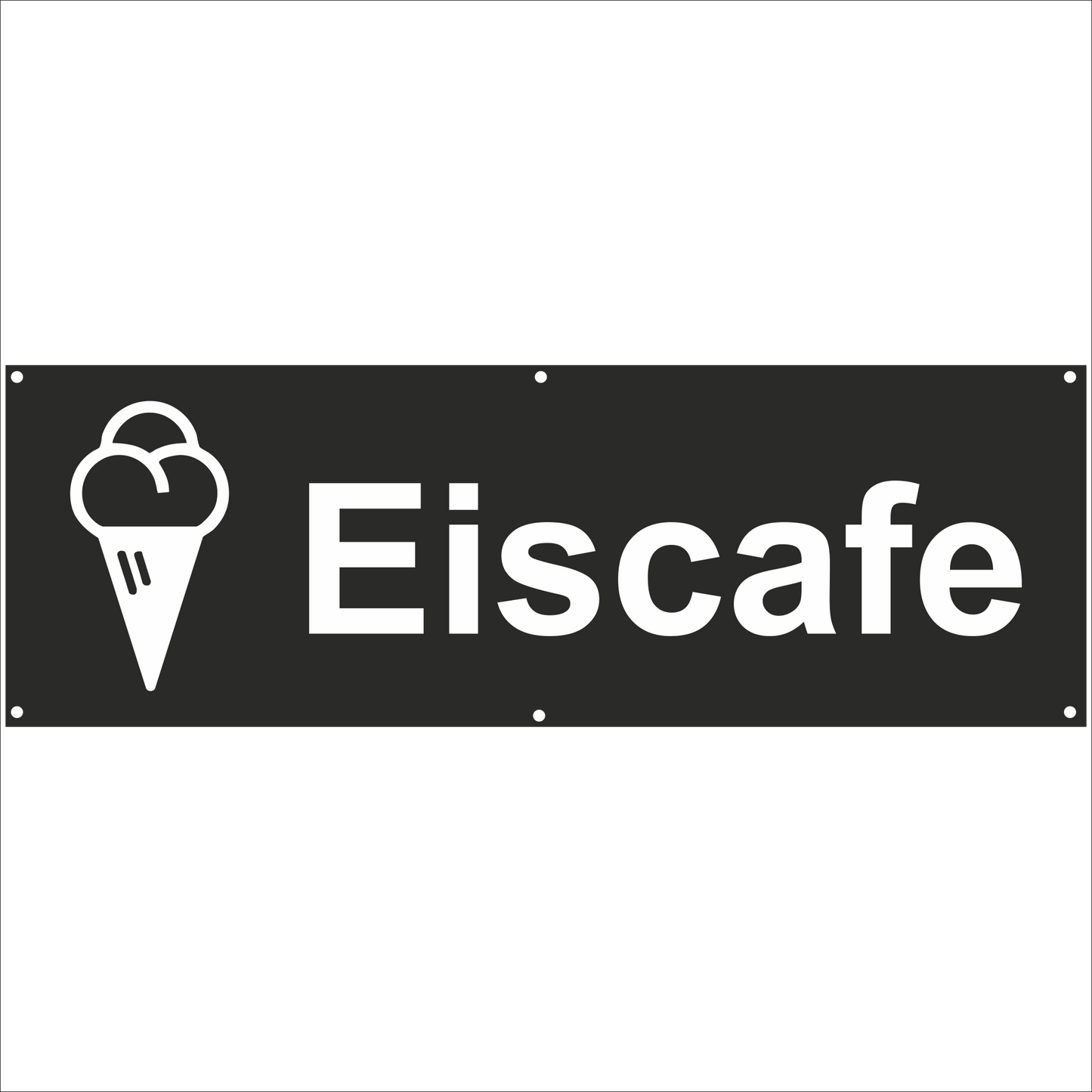 Werbeplane - Gerüstplane - p09 - Eiscafe Eis Cafe - NEU - Plane für Baustelle- Garten- Zaun oder Veranstaltung