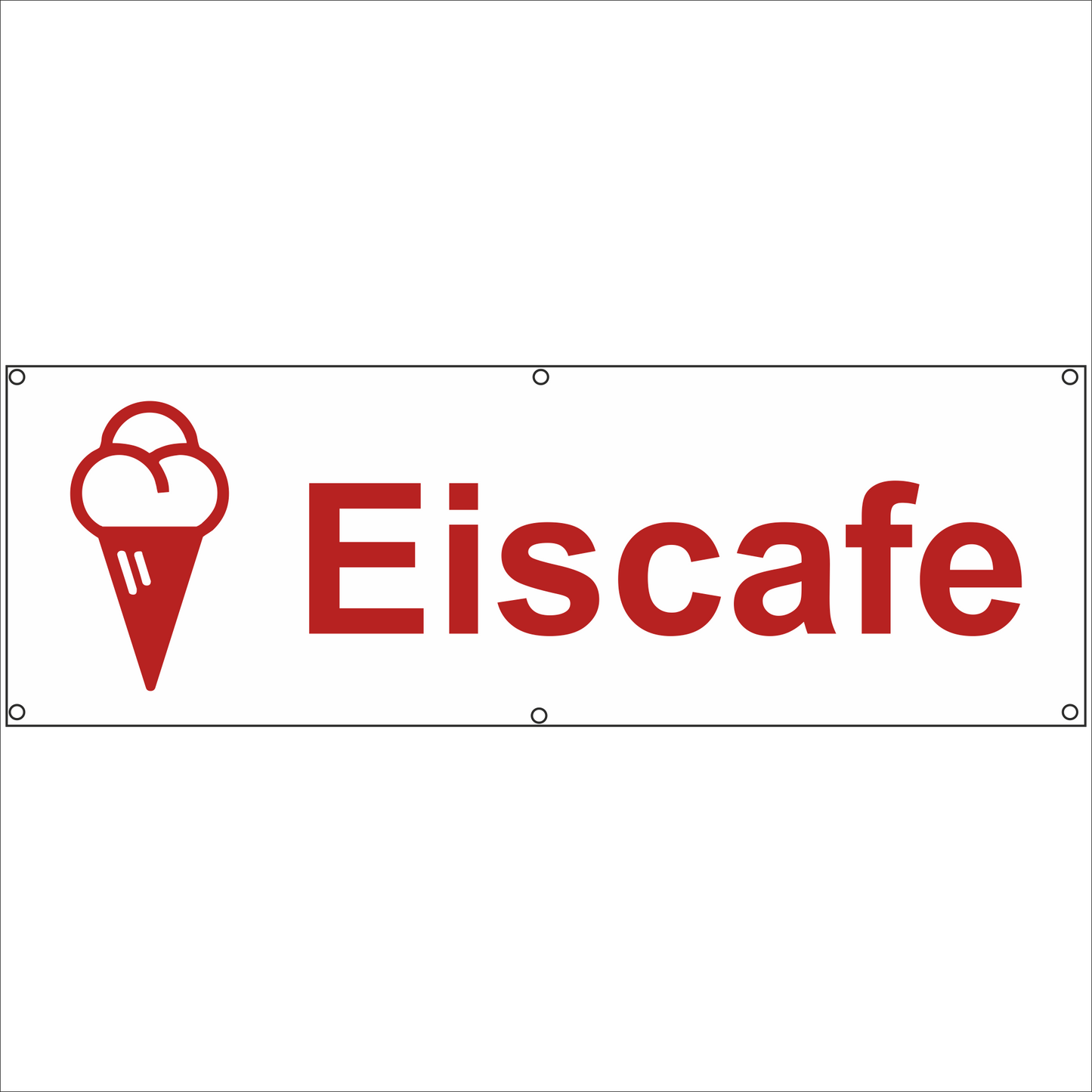 Werbeplane - Gerüstplane - p09 - Eiscafe Eis Cafe - NEU - Plane für Baustelle- Garten- Zaun oder Veranstaltung