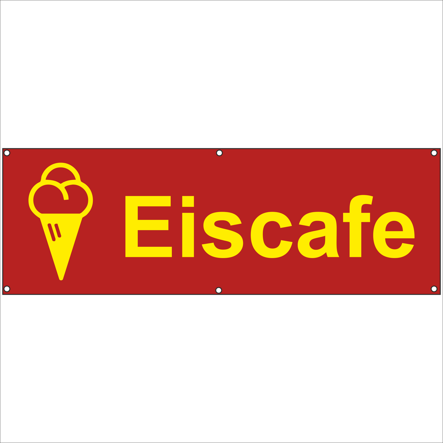 Werbeplane - Gerüstplane - p09 - Eiscafe Eis Cafe - NEU - Plane für Baustelle- Garten- Zaun oder Veranstaltung