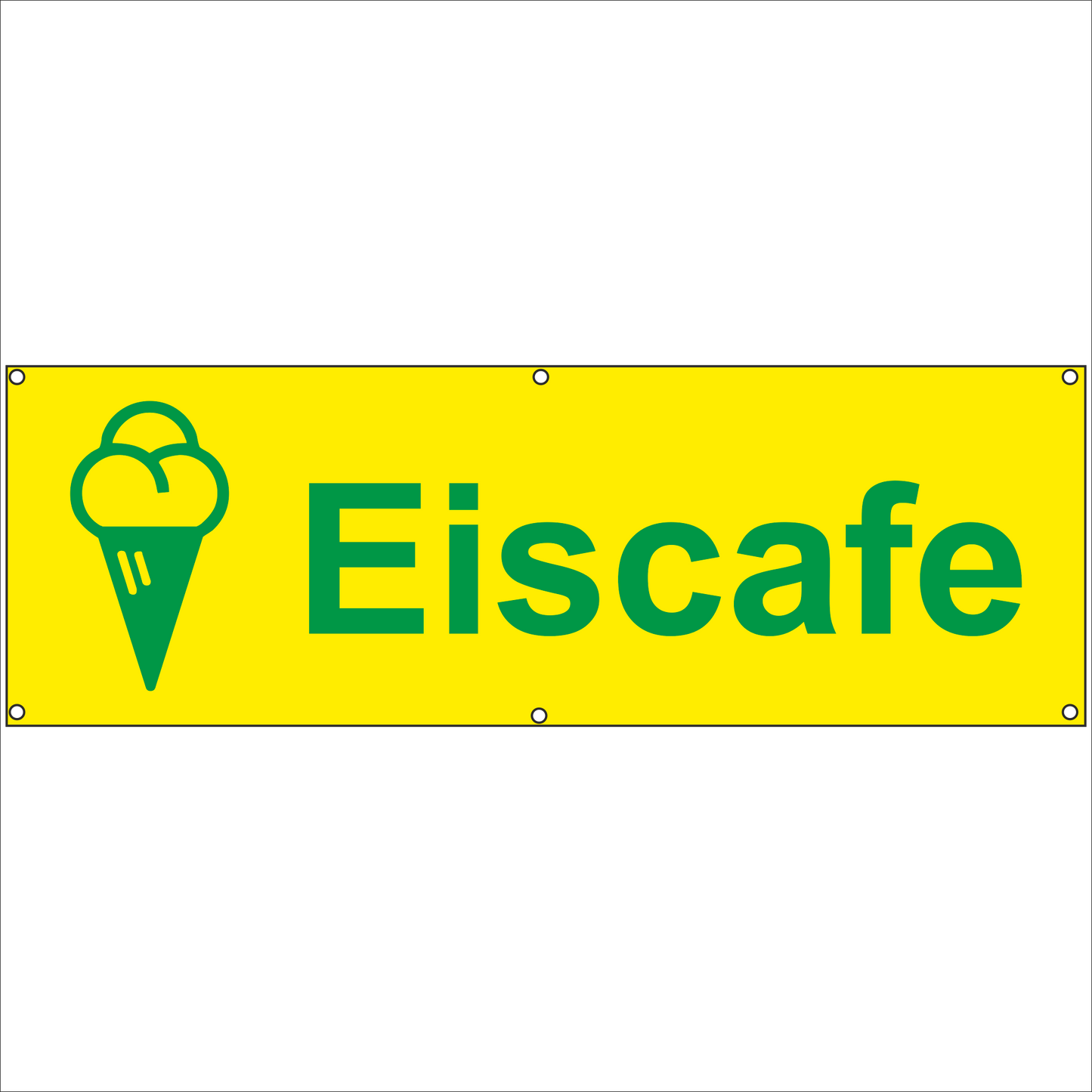 Werbeplane - Gerüstplane - p09 - Eiscafe Eis Cafe - NEU - Plane für Baustelle- Garten- Zaun oder Veranstaltung