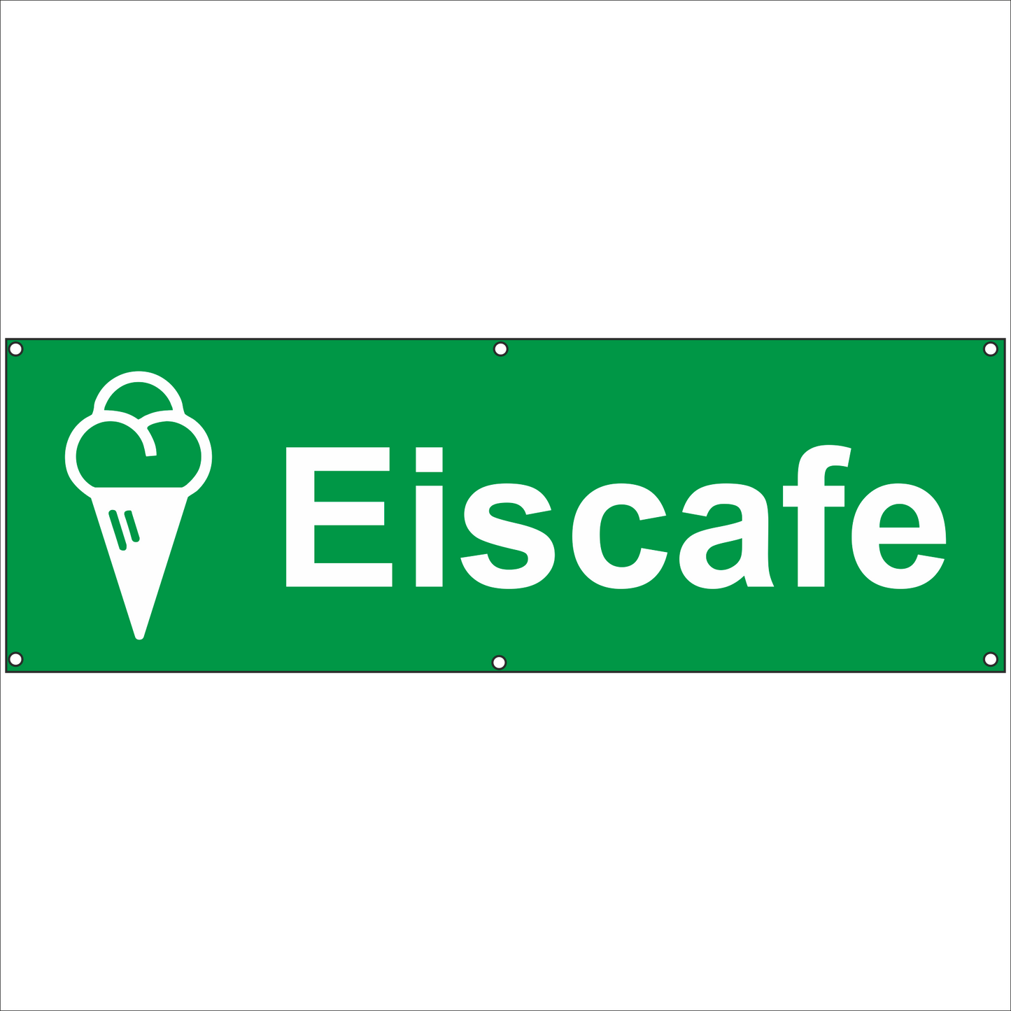 Werbeplane - Gerüstplane - p09 - Eiscafe Eis Cafe - NEU - Plane für Baustelle- Garten- Zaun oder Veranstaltung