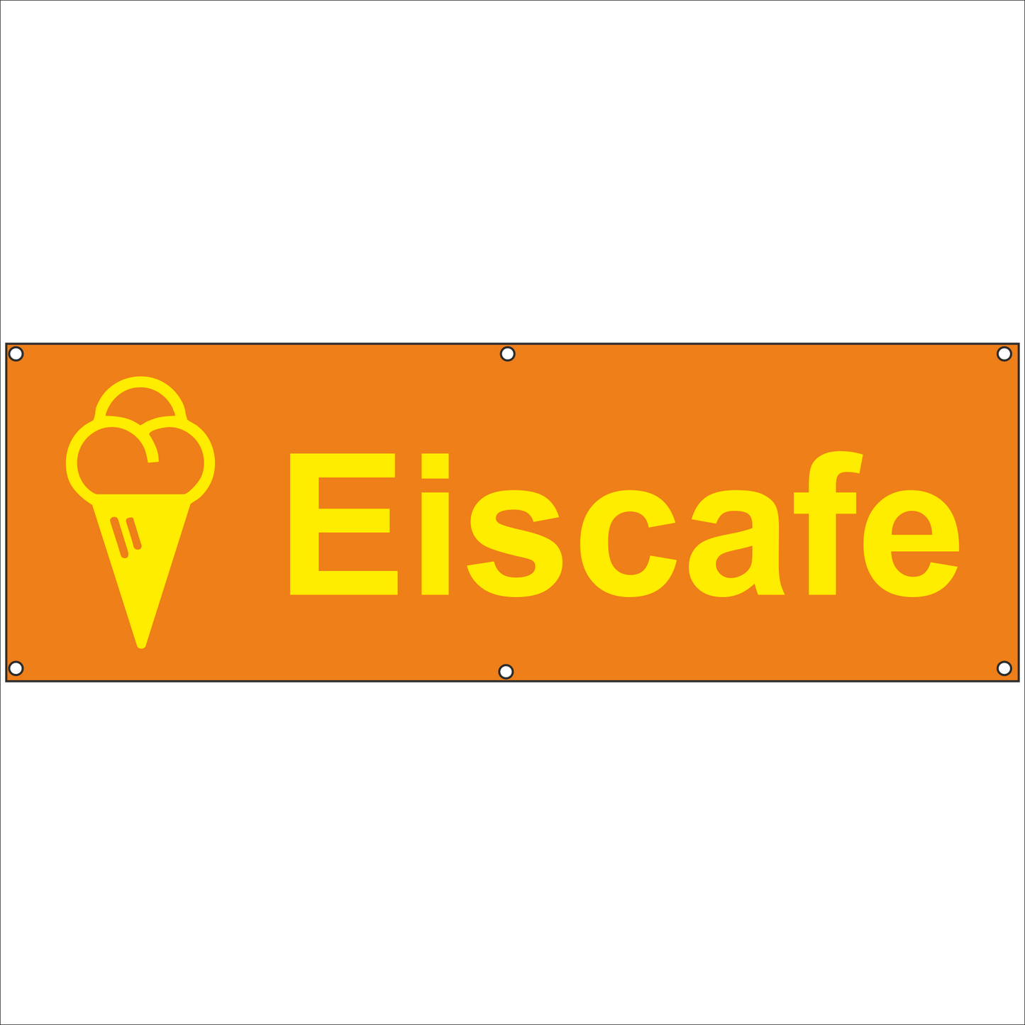 Werbeplane - Gerüstplane - p09 - Eiscafe Eis Cafe - NEU - Plane für Baustelle- Garten- Zaun oder Veranstaltung