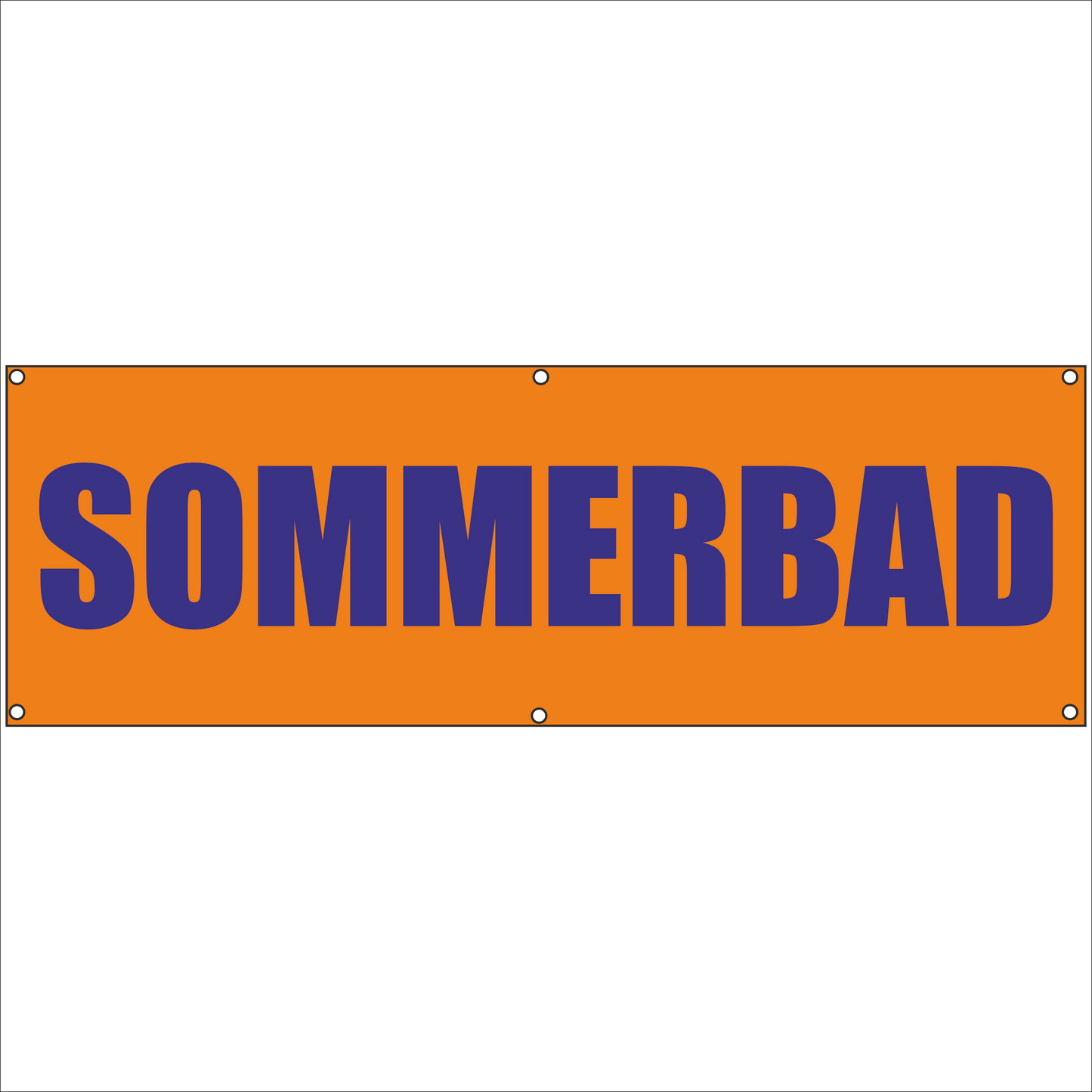 Werbeplane - Gerüstplane - p100 - Sommerbad - NEU - Plane für Baustelle- Garten- Zaun oder Veranstaltung