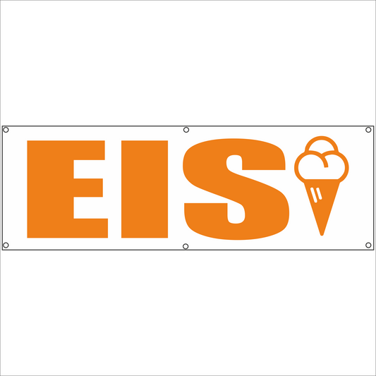 Werbeplane - Gerüstplane - p102 - Eis - NEU - Plane für Baustelle- Garten- Zaun oder Veranstaltung
