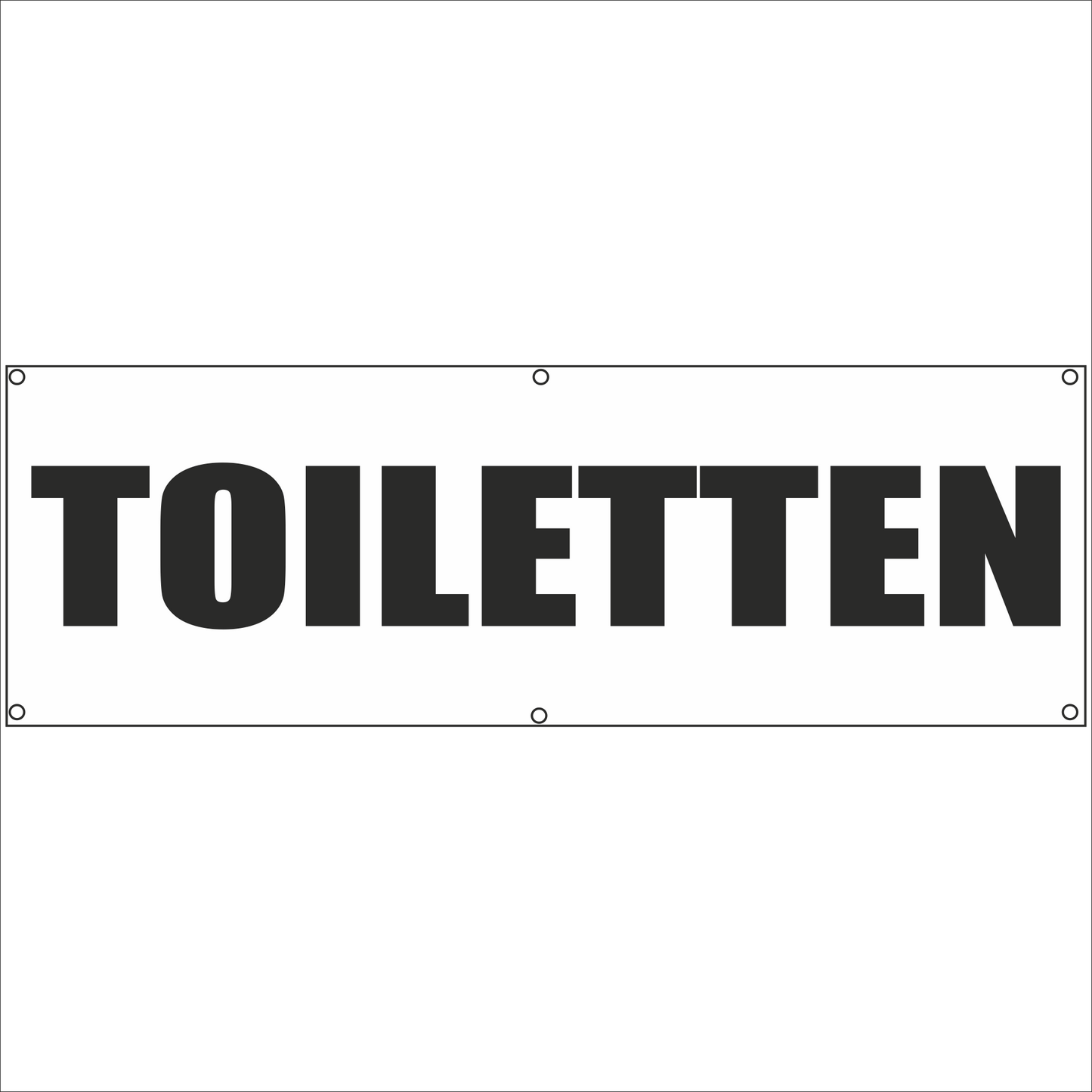 Werbeplane - Gerüstplane - p104 - Toiletten - NEU - Plane für Baustelle- Garten- Zaun oder Veranstaltung