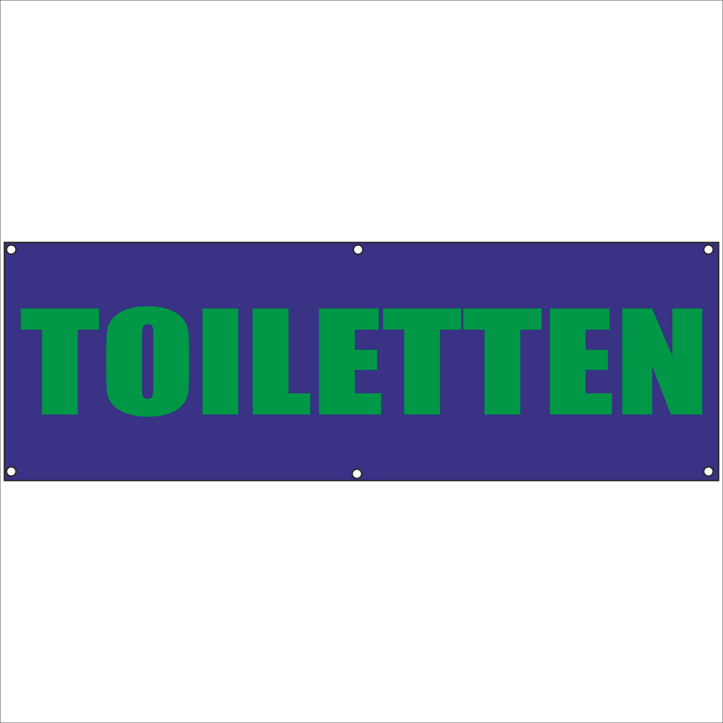 Werbeplane - Gerüstplane - p104 - Toiletten - NEU - Plane für Baustelle- Garten- Zaun oder Veranstaltung