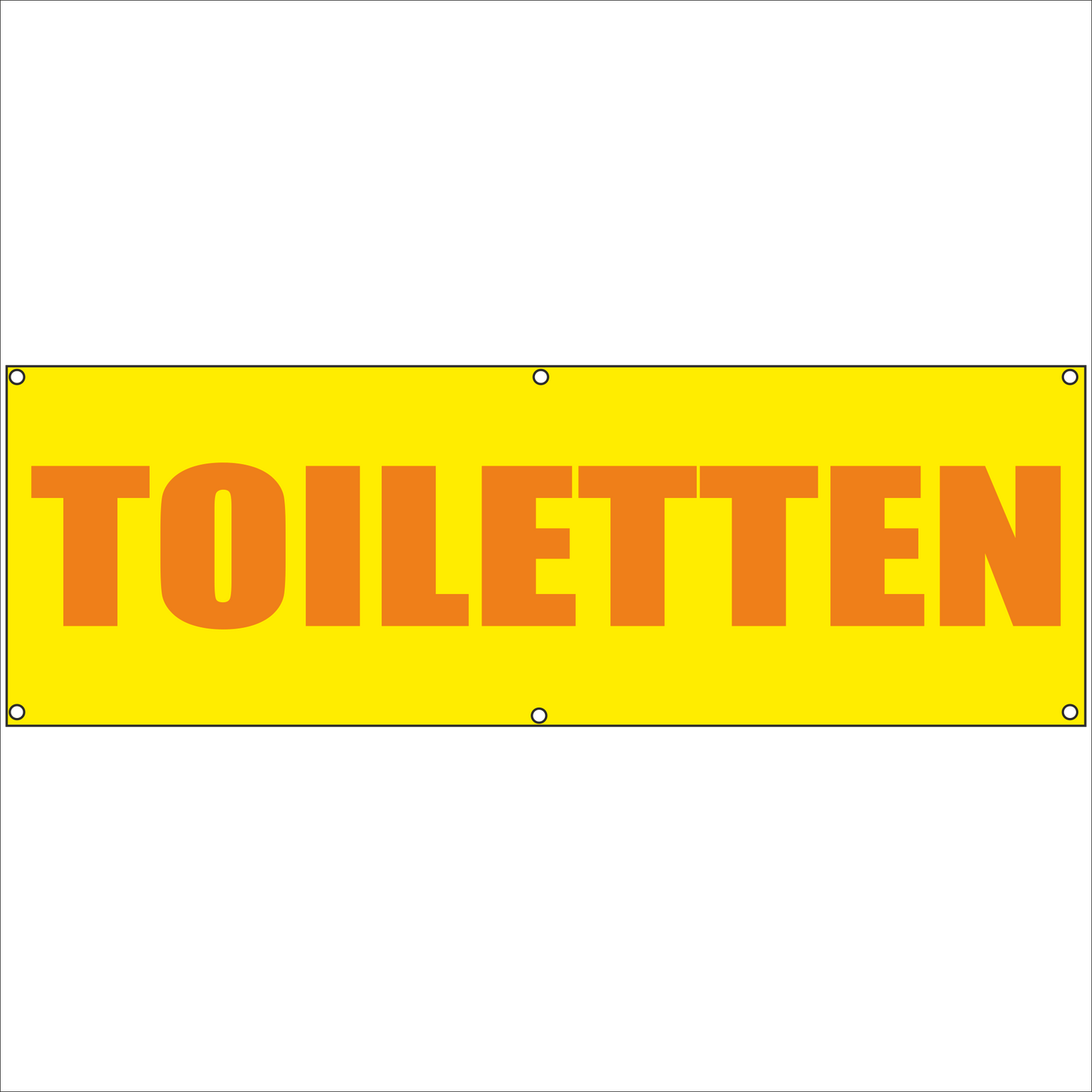 Werbeplane - Gerüstplane - p104 - Toiletten - NEU - Plane für Baustelle- Garten- Zaun oder Veranstaltung
