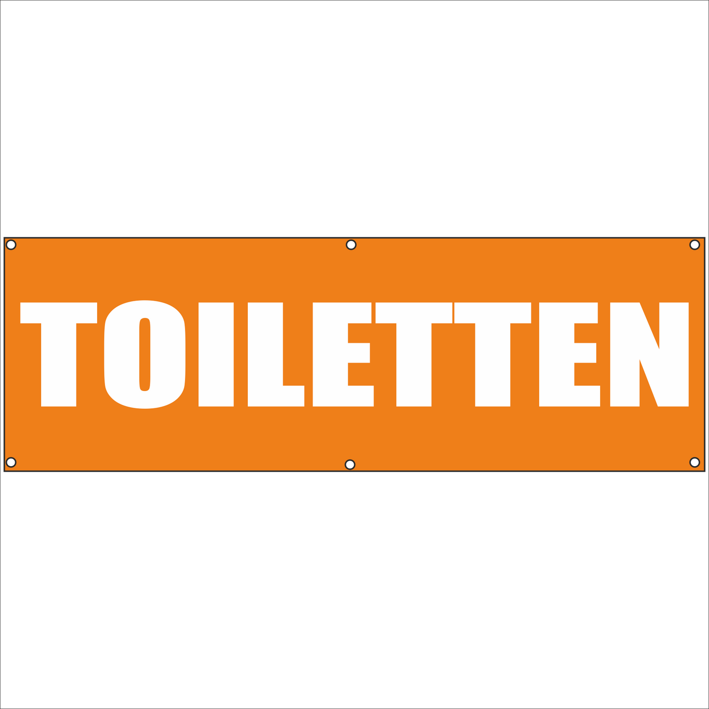 Werbeplane - Gerüstplane - p104 - Toiletten - NEU - Plane für Baustelle- Garten- Zaun oder Veranstaltung