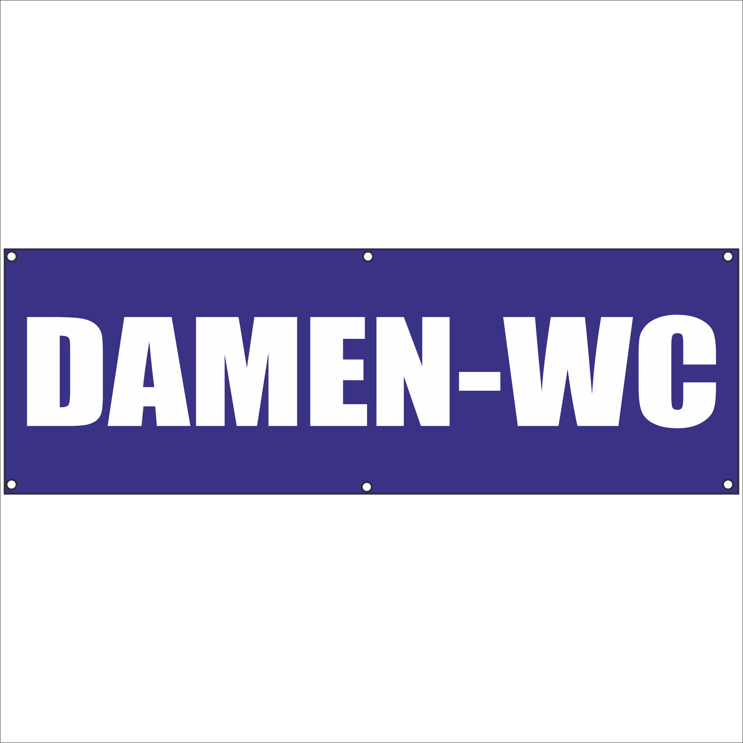 Werbeplane - Gerüstplane - p105 - Damen-WC - NEU - Plane für Baustelle- Garten- Zaun oder Veranstaltung