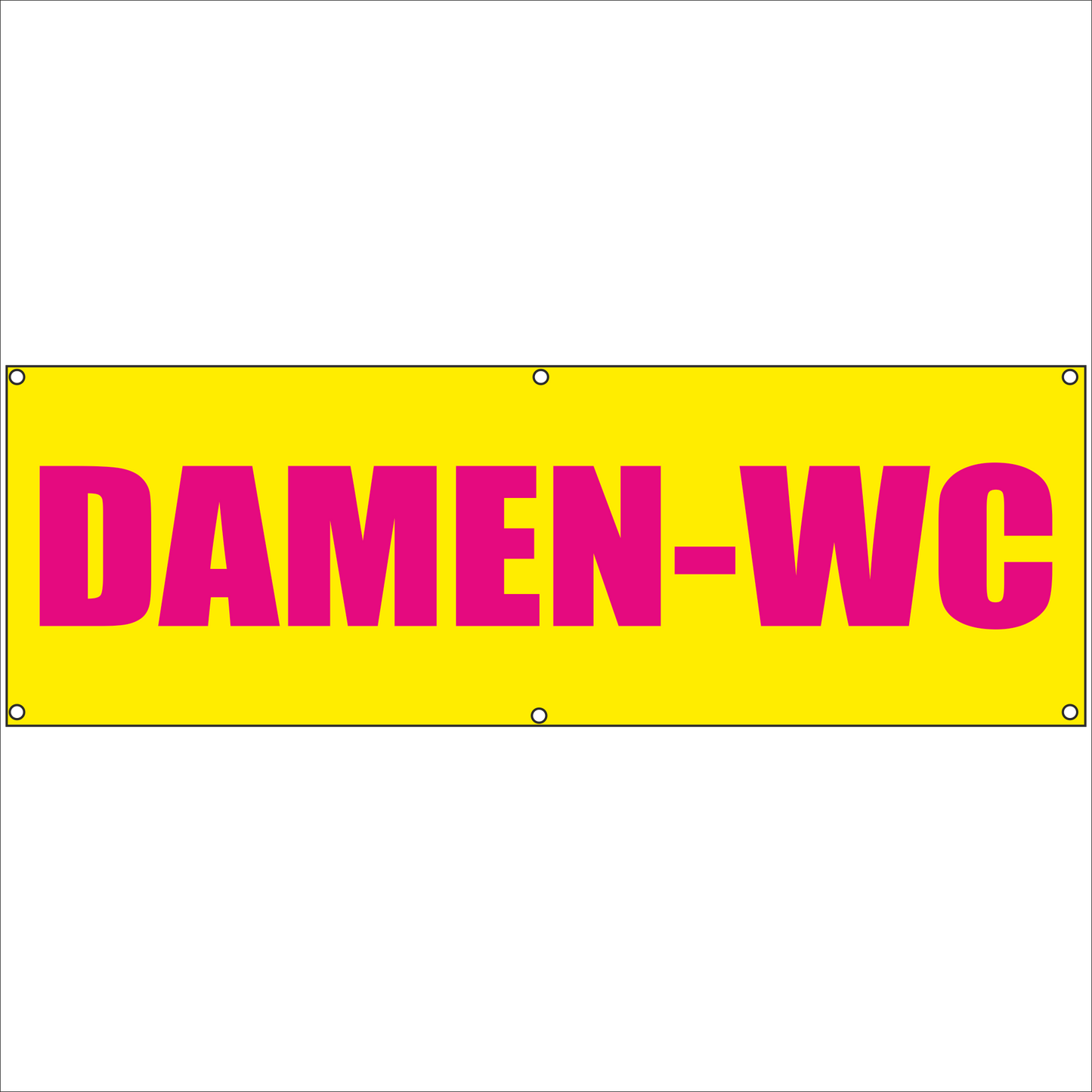 Werbeplane - Gerüstplane - p105 - Damen-WC - NEU - Plane für Baustelle- Garten- Zaun oder Veranstaltung