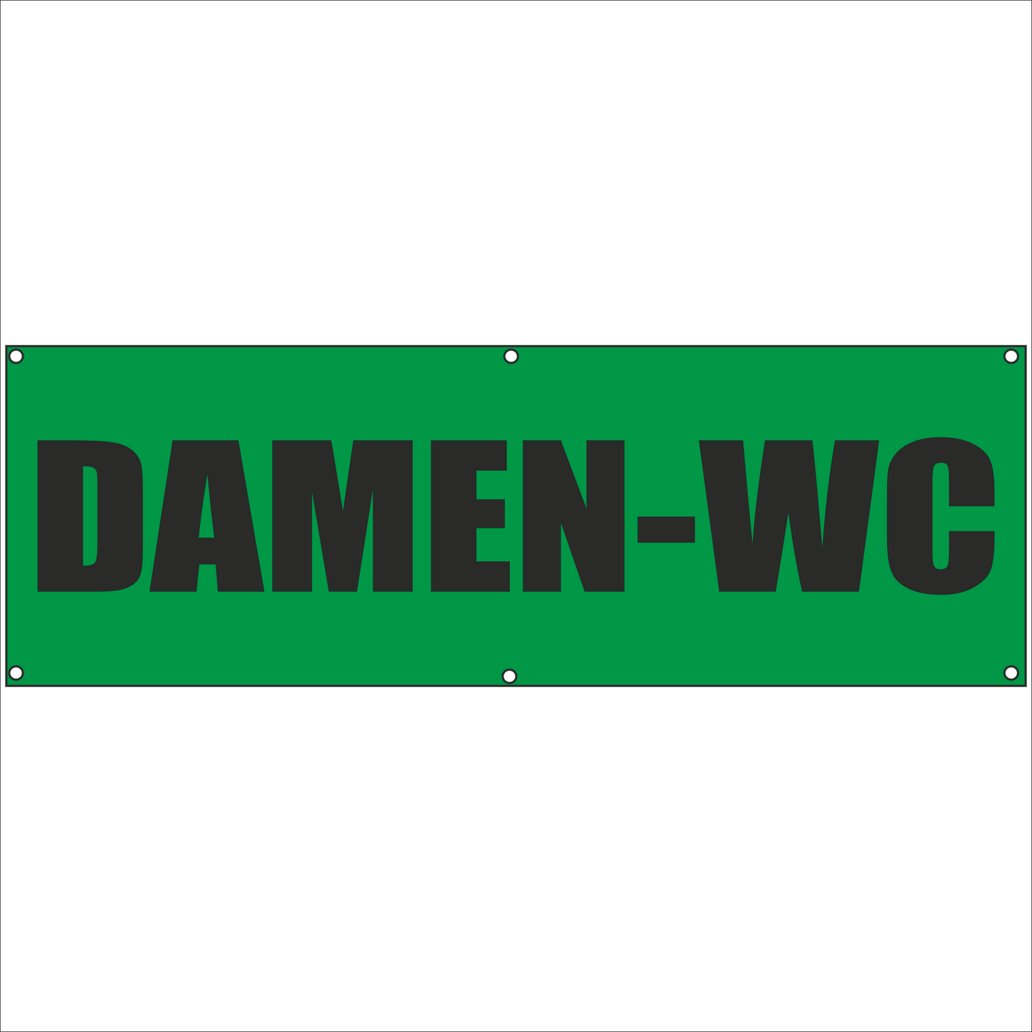 Werbeplane - Gerüstplane - p105 - Damen-WC - NEU - Plane für Baustelle- Garten- Zaun oder Veranstaltung