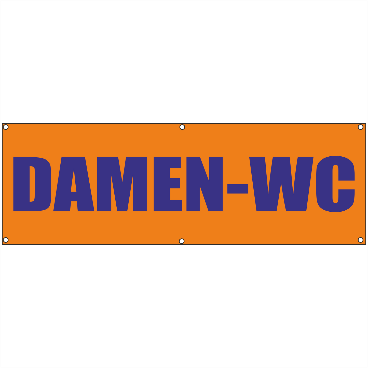 Werbeplane - Gerüstplane - p105 - Damen-WC - NEU - Plane für Baustelle- Garten- Zaun oder Veranstaltung