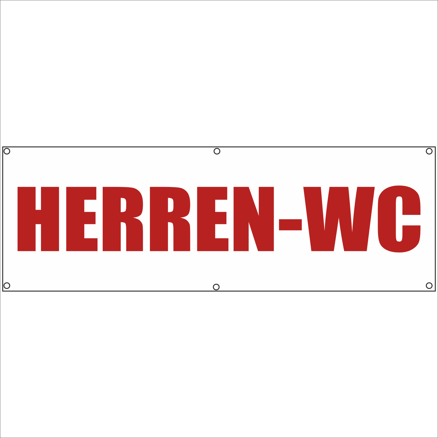 Werbeplane - Gerüstplane - p106 - Herren-WC - NEU - Plane für Baustelle- Garten- Zaun oder Veranstaltung