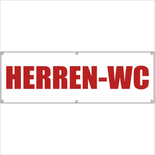 Werbeplane - Gerüstplane - p106 - Herren-WC - NEU - Plane für Baustelle- Garten- Zaun oder Veranstaltung