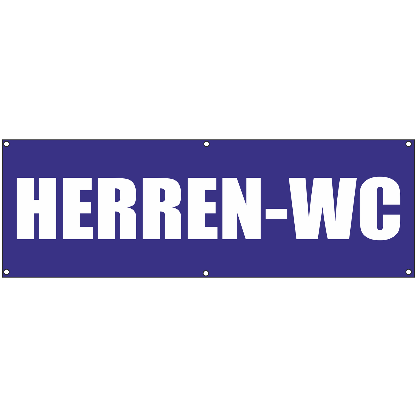 Werbeplane - Gerüstplane - p106 - Herren-WC - NEU - Plane für Baustelle- Garten- Zaun oder Veranstaltung