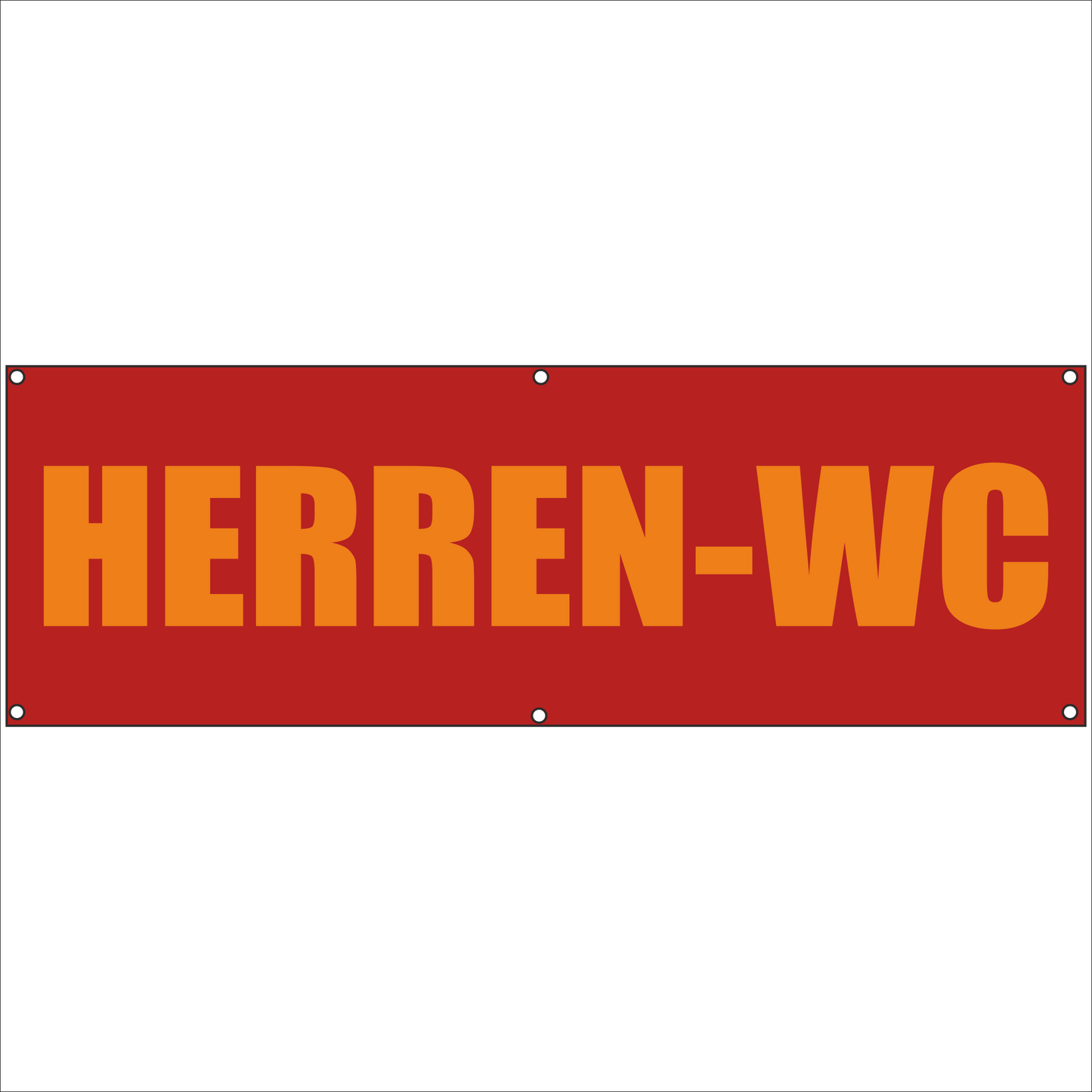 Werbeplane - Gerüstplane - p106 - Herren-WC - NEU - Plane für Baustelle- Garten- Zaun oder Veranstaltung