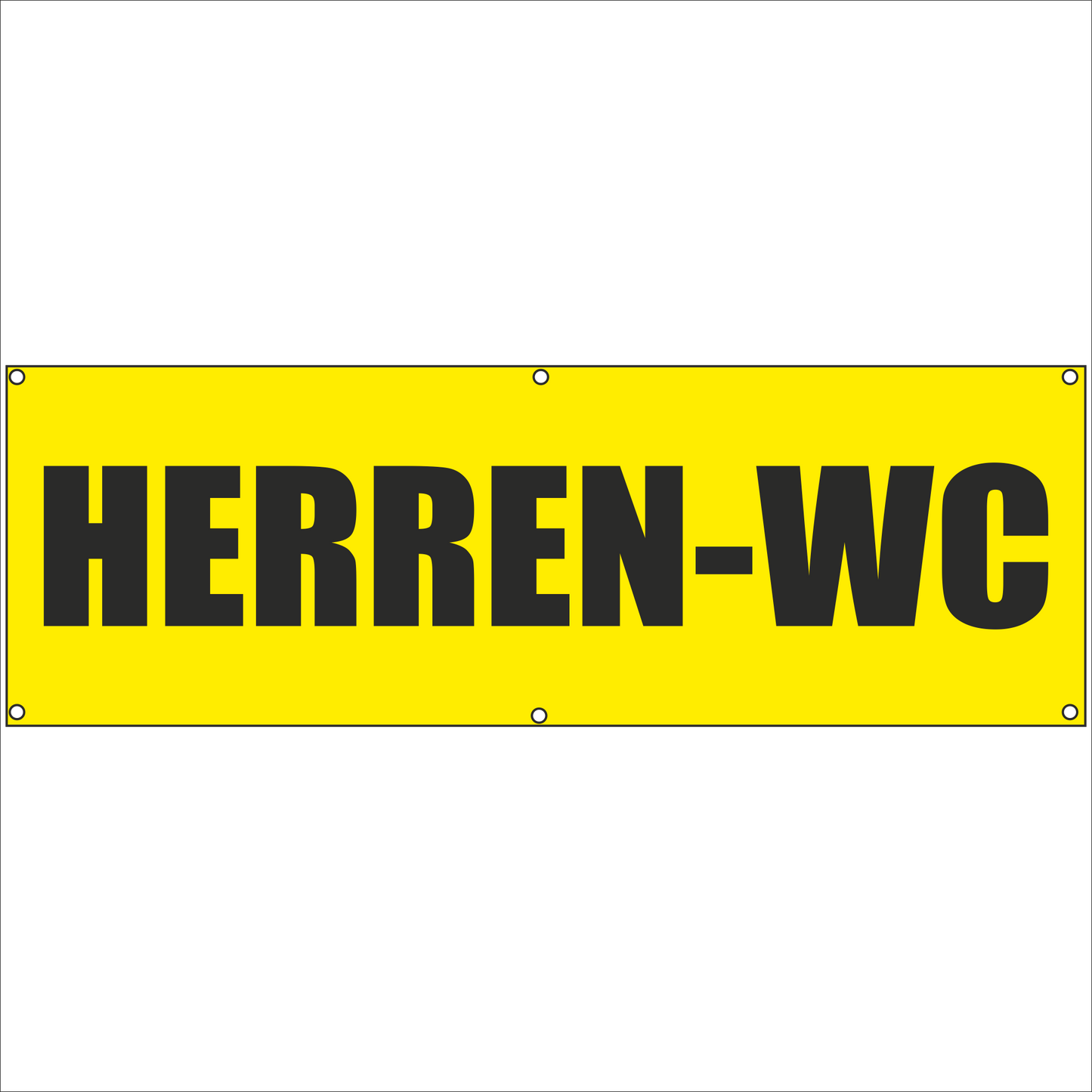 Werbeplane - Gerüstplane - p106 - Herren-WC - NEU - Plane für Baustelle- Garten- Zaun oder Veranstaltung