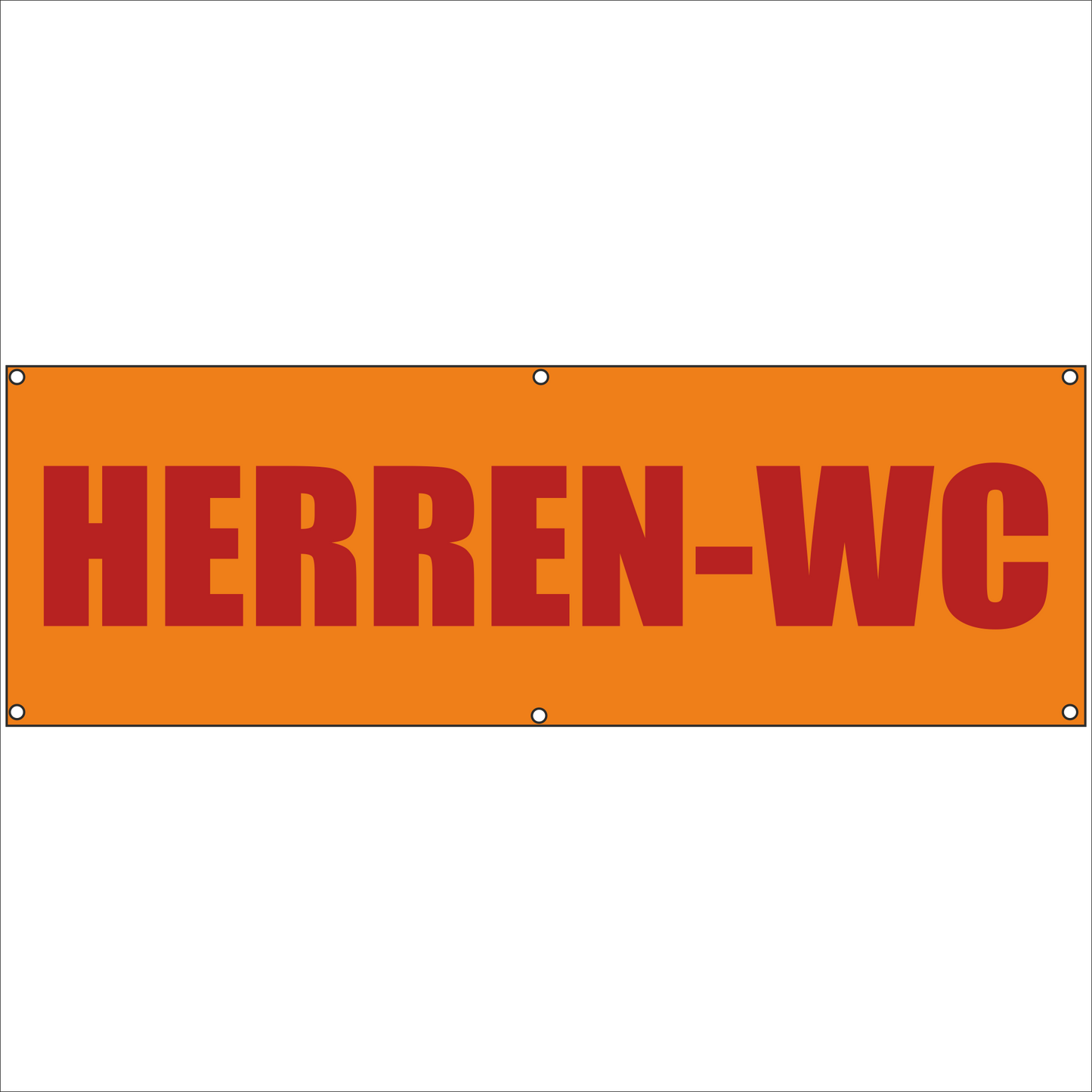 Werbeplane - Gerüstplane - p106 - Herren-WC - NEU - Plane für Baustelle- Garten- Zaun oder Veranstaltung