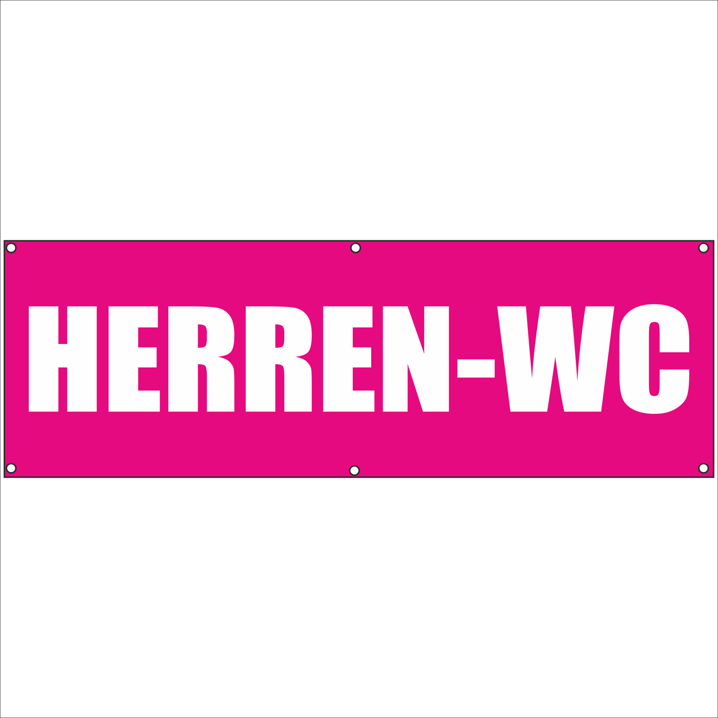 Werbeplane - Gerüstplane - p106 - Herren-WC - NEU - Plane für Baustelle- Garten- Zaun oder Veranstaltung